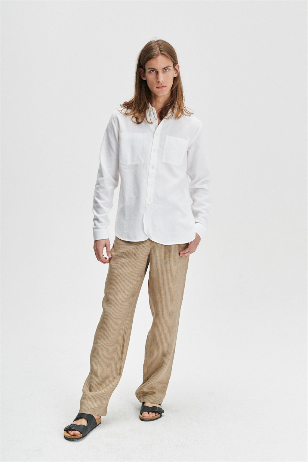 Farmer Shirt in the Finest White Italian Sustainable Cotton Crêpe by Leggiuno