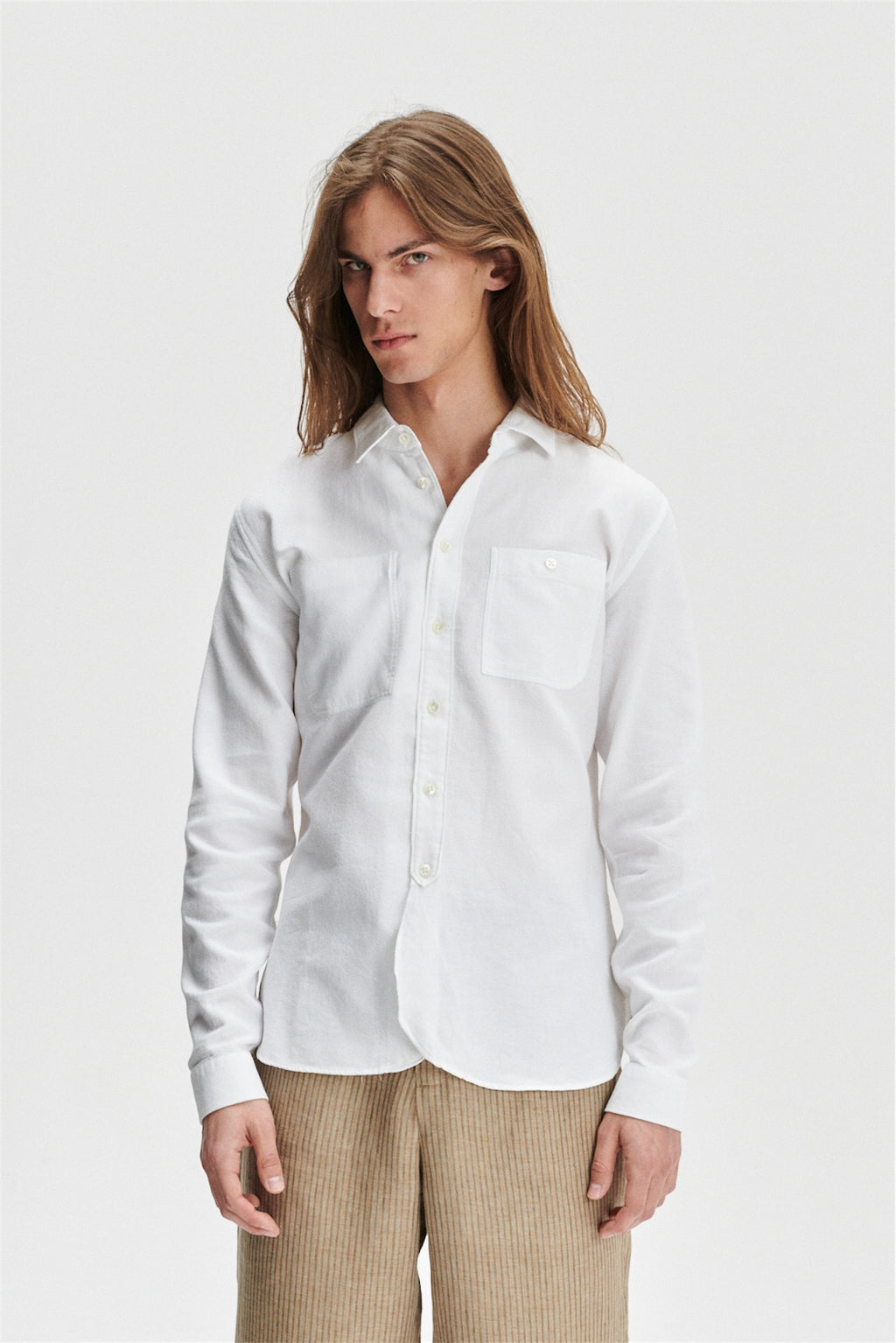 Farmer Shirt in the Finest White Italian Sustainable Cotton Crêpe by Leggiuno