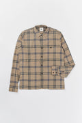 Strong Shirt in a Beige and Blue Chequered Fine Japanese Cotton Flannel