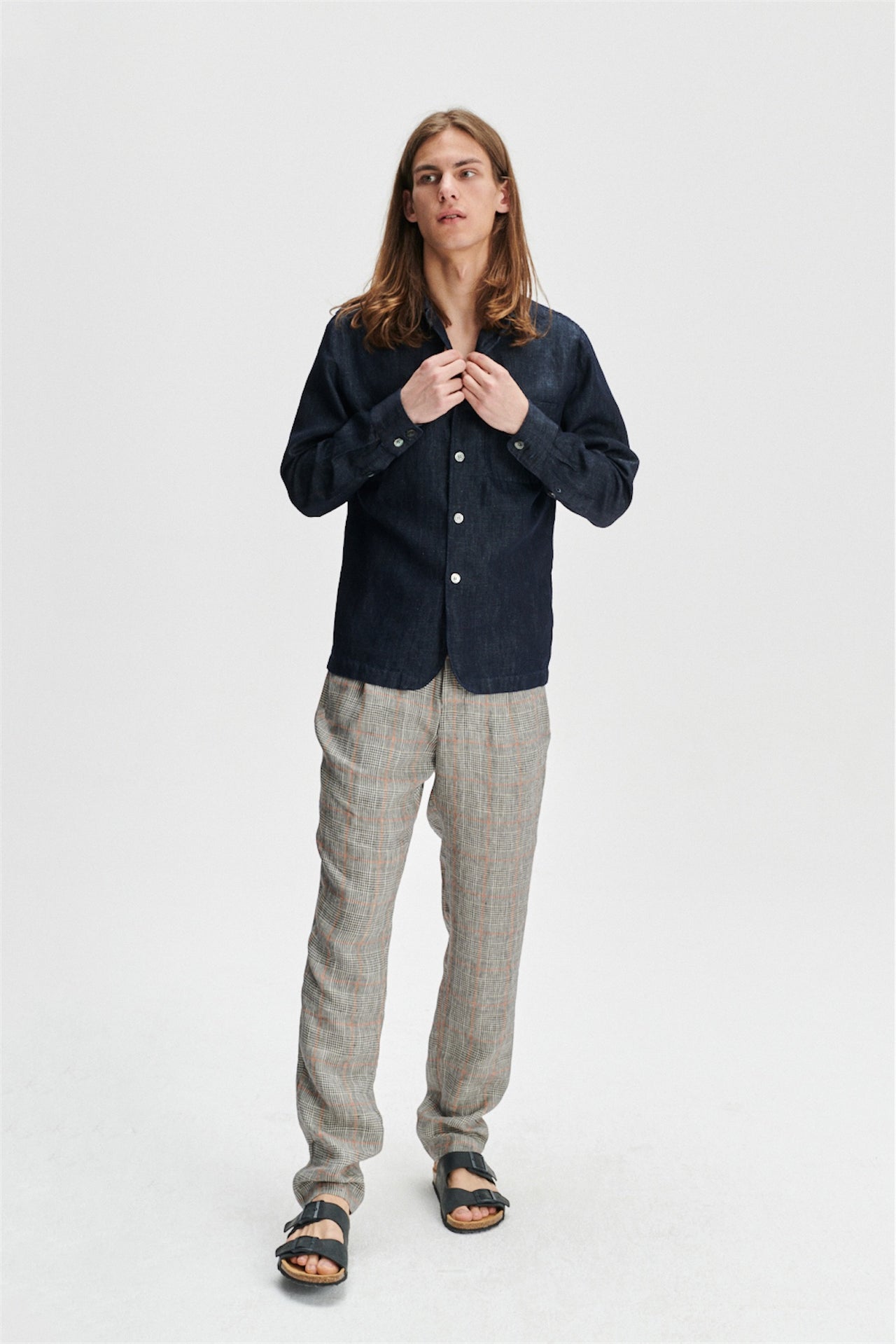 Strong Shirt in a Rinsed Blue Denim Mix of Italian Cotton and Hemp