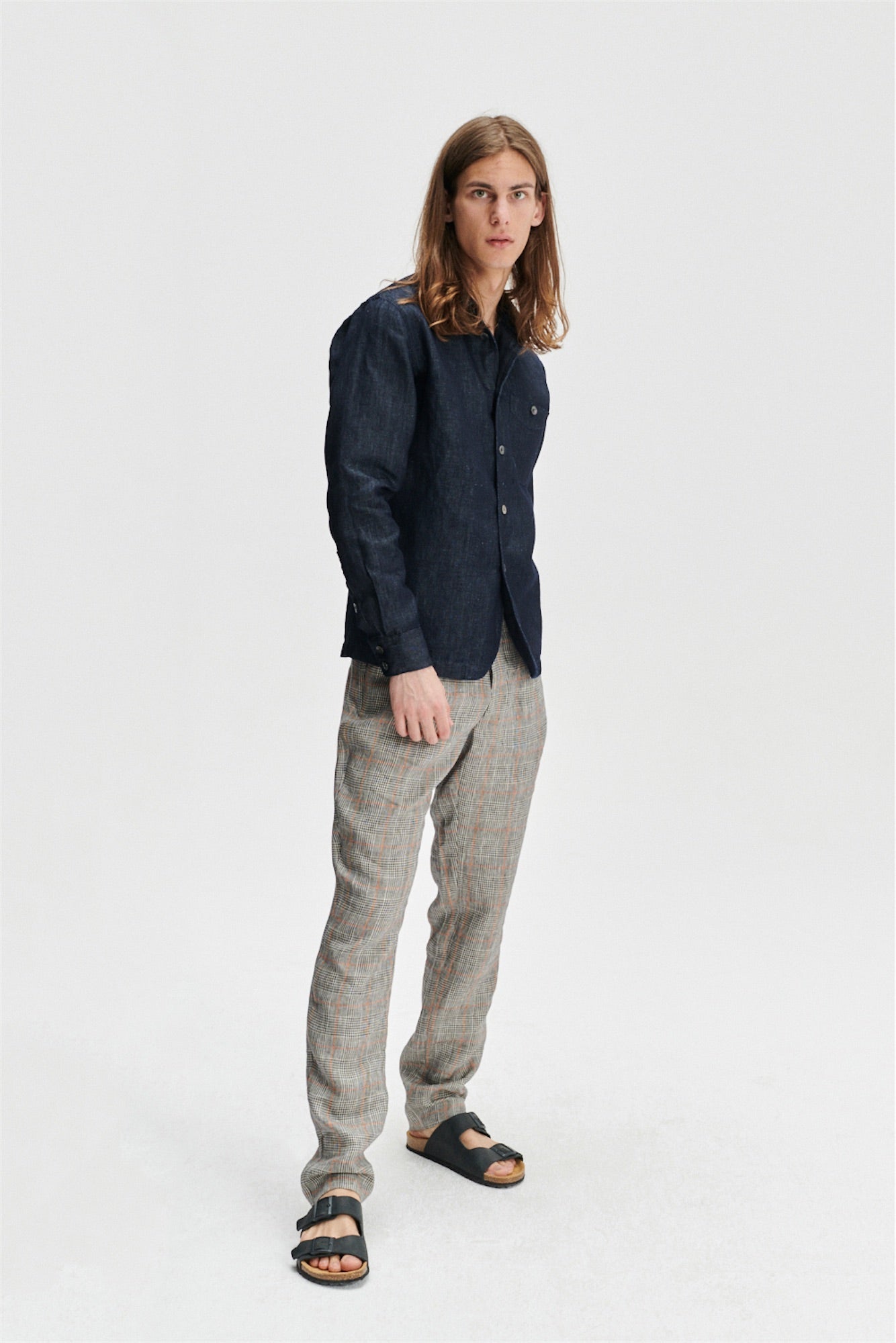 Strong Shirt in a Rinsed Blue Denim Mix of Italian Cotton and Hemp