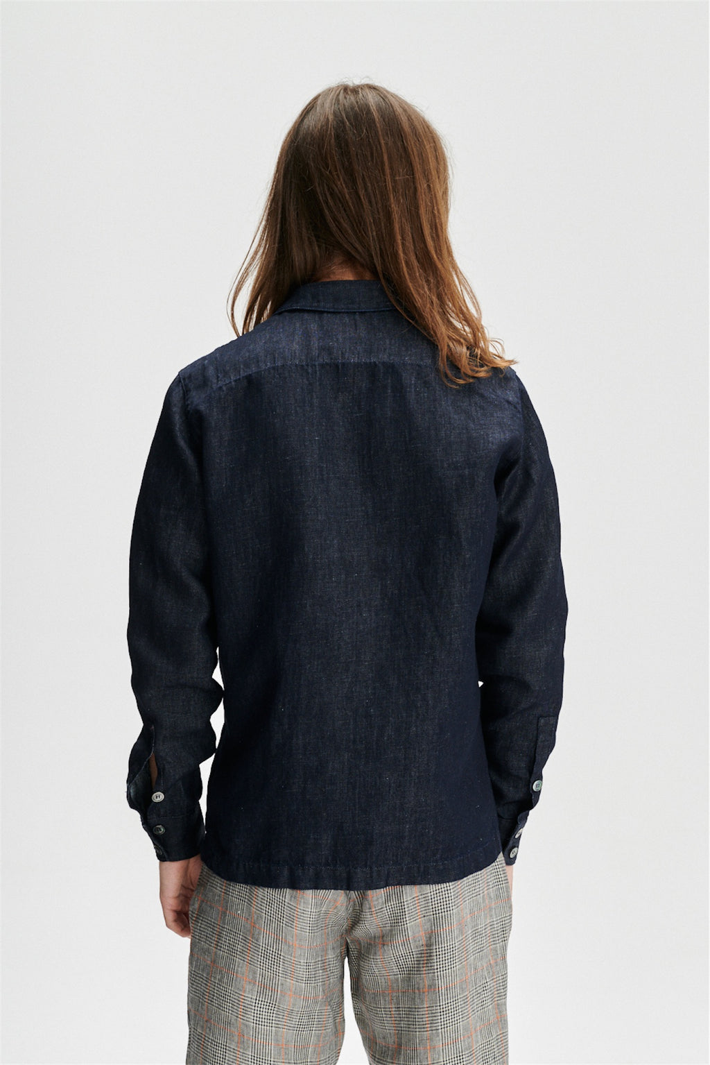 Strong Shirt in a Rinsed Blue Denim Mix of Italian Cotton and Hemp