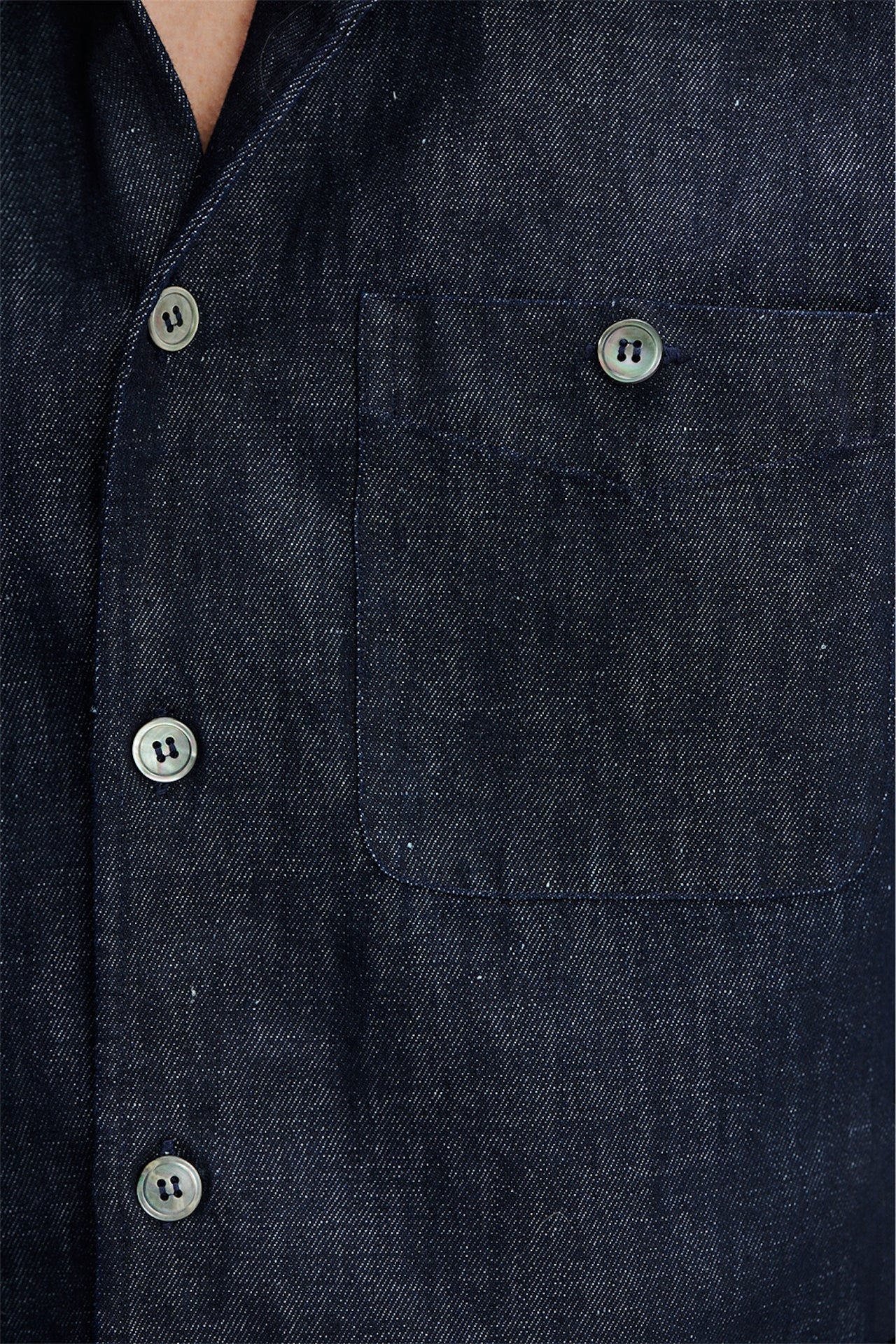 Strong Shirt in a Rinsed Blue Denim Mix of Italian Cotton and Hemp