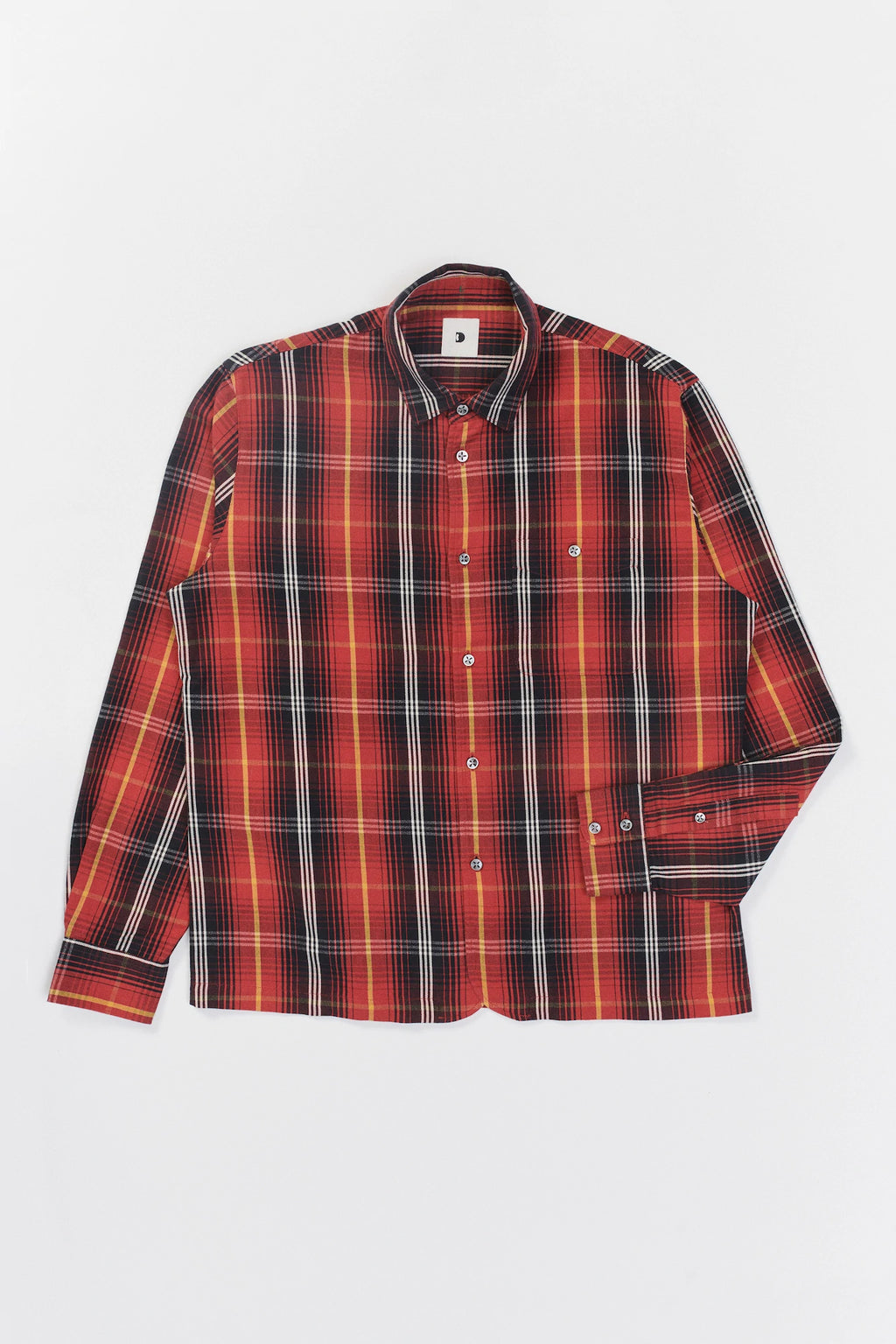 Strong Shirt in a Red Chequered Italian Twill Cotton Last Restock
