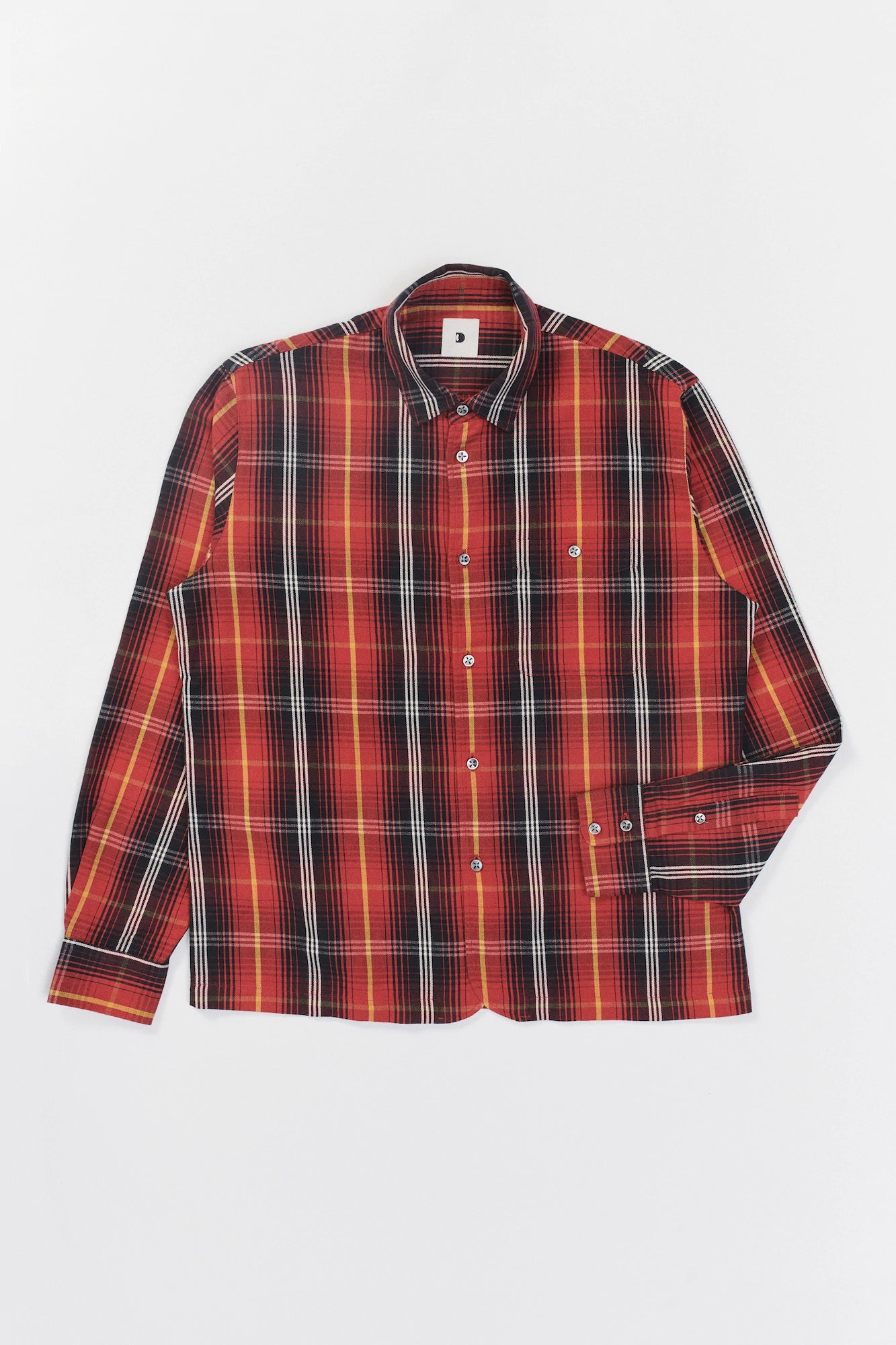 Strong Shirt in a Red Chequered Italian Twill Cotton Last Restock