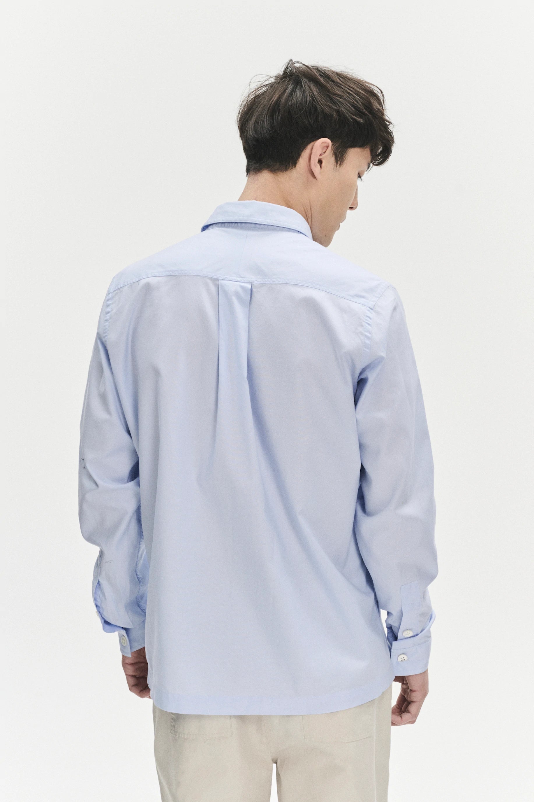Overshirt in a Light Blue Portuguese Oxford Cotton