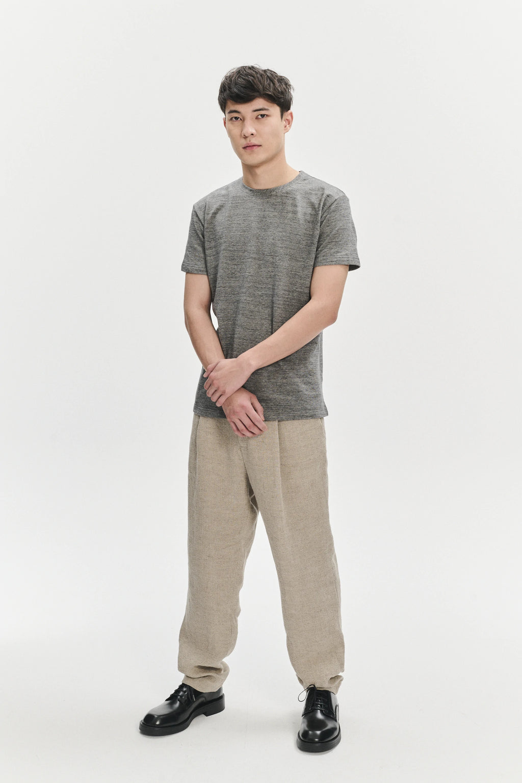 Short Sleeve T-shirt in a Grey Fine Japanese Cotton Jersey