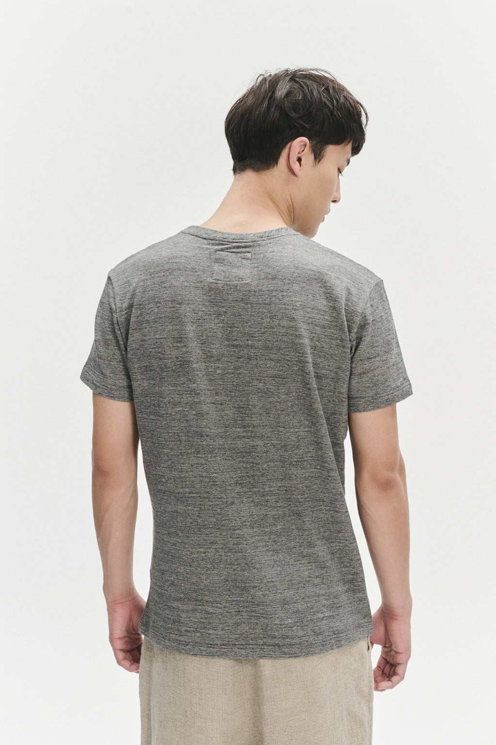 Short Sleeve T-shirt in a Grey Fine Japanese Cotton Jersey