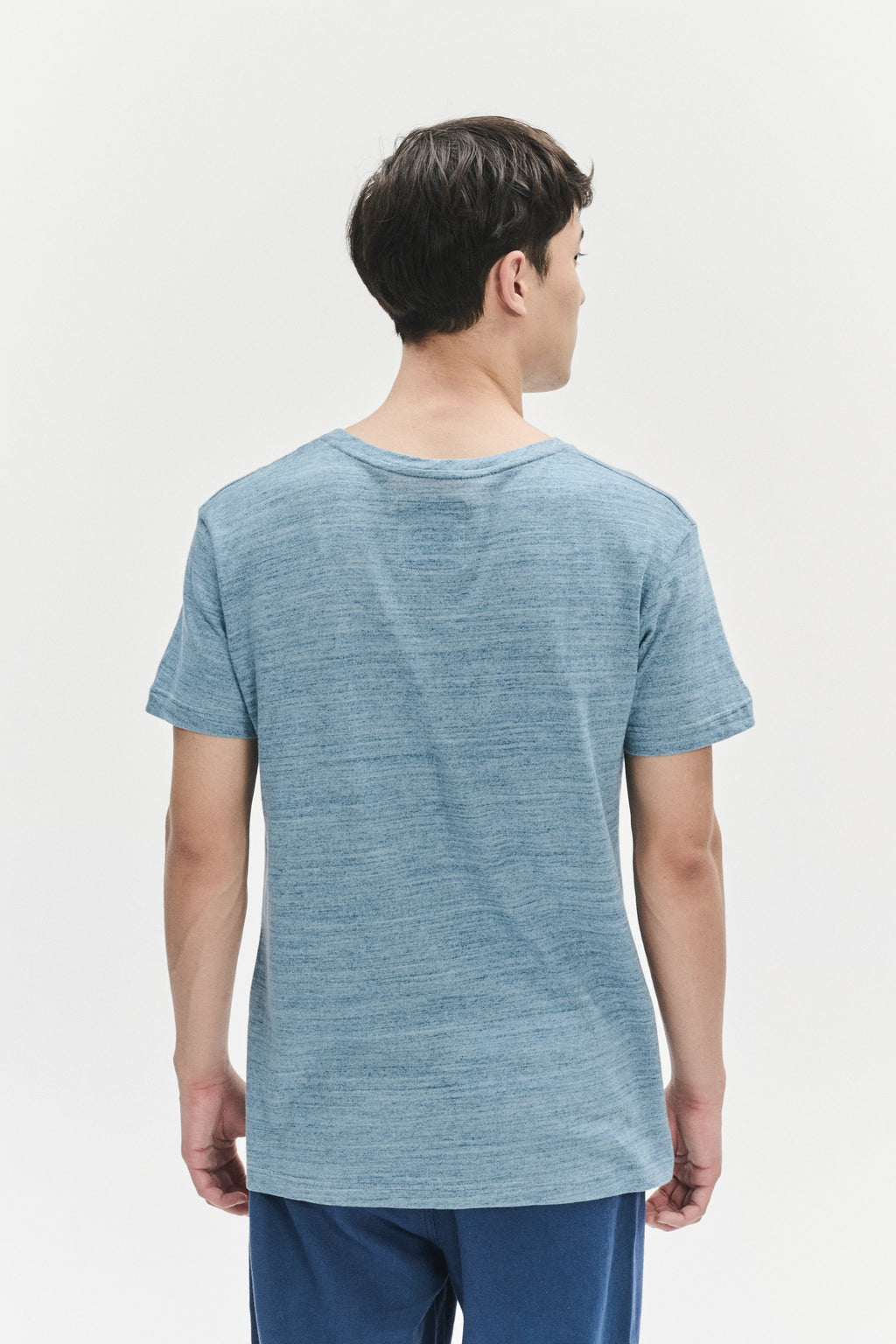 T-Shirt in a Light Blue Slow-Knit Soft Japanese Cotton Jersey