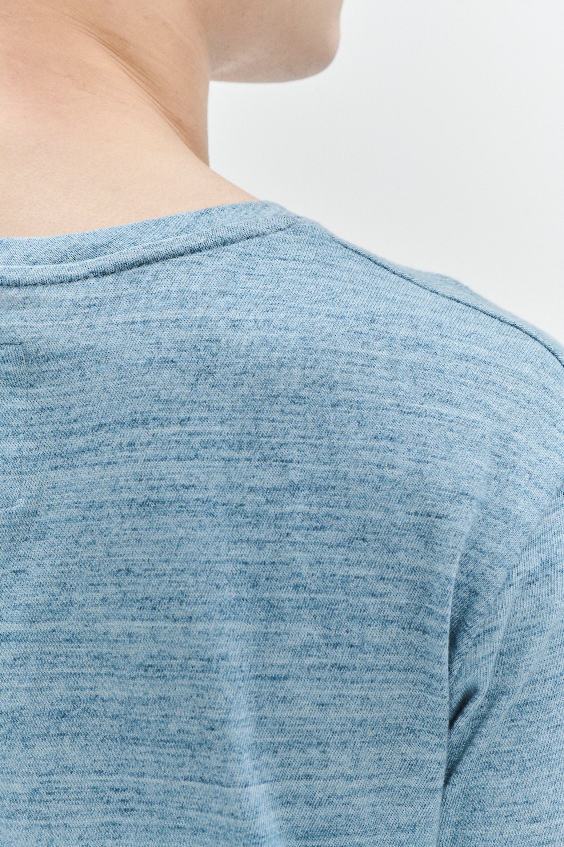 T-Shirt in a Light Blue Slow-Knit Soft Japanese Cotton Jersey