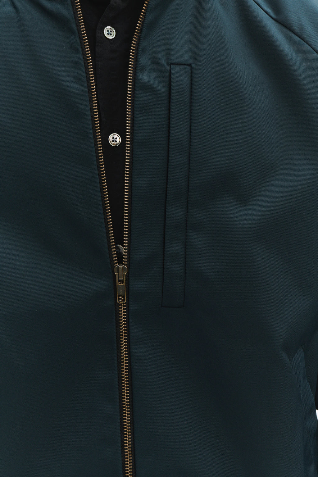 Cool Petrol Blue Bomber Jacket in an Italian Wind Proof Fabric