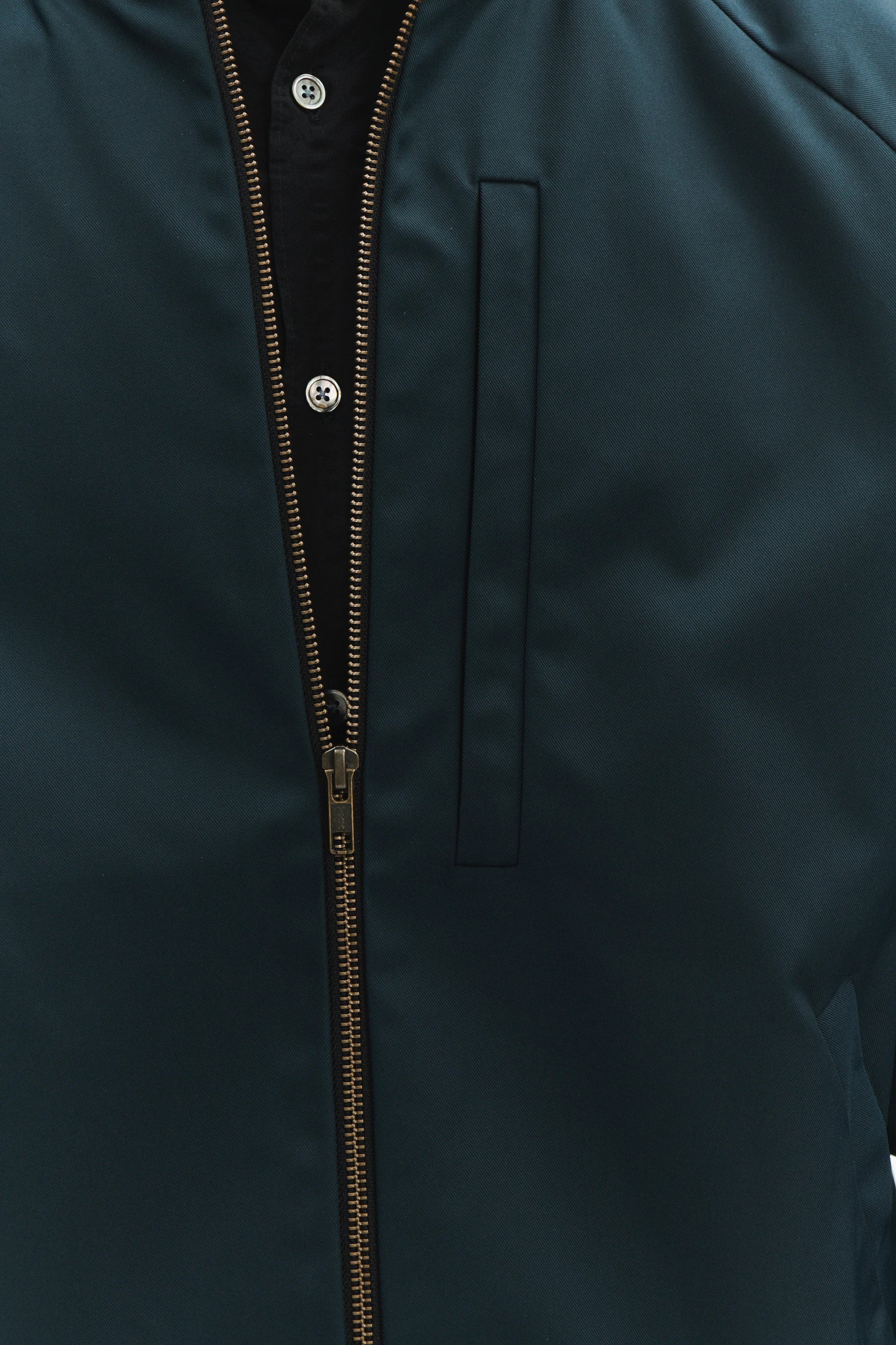 Cool Petrol Blue Bomber Jacket in an Italian Wind Proof Fabric