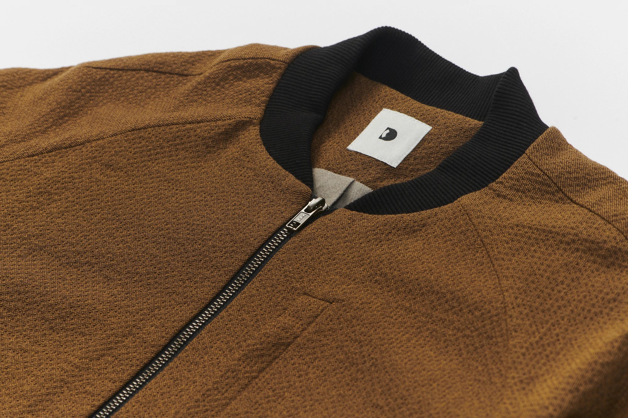 Bomber Jacket in a Mustard Yellow Italian Wool and Cotton Seersucker