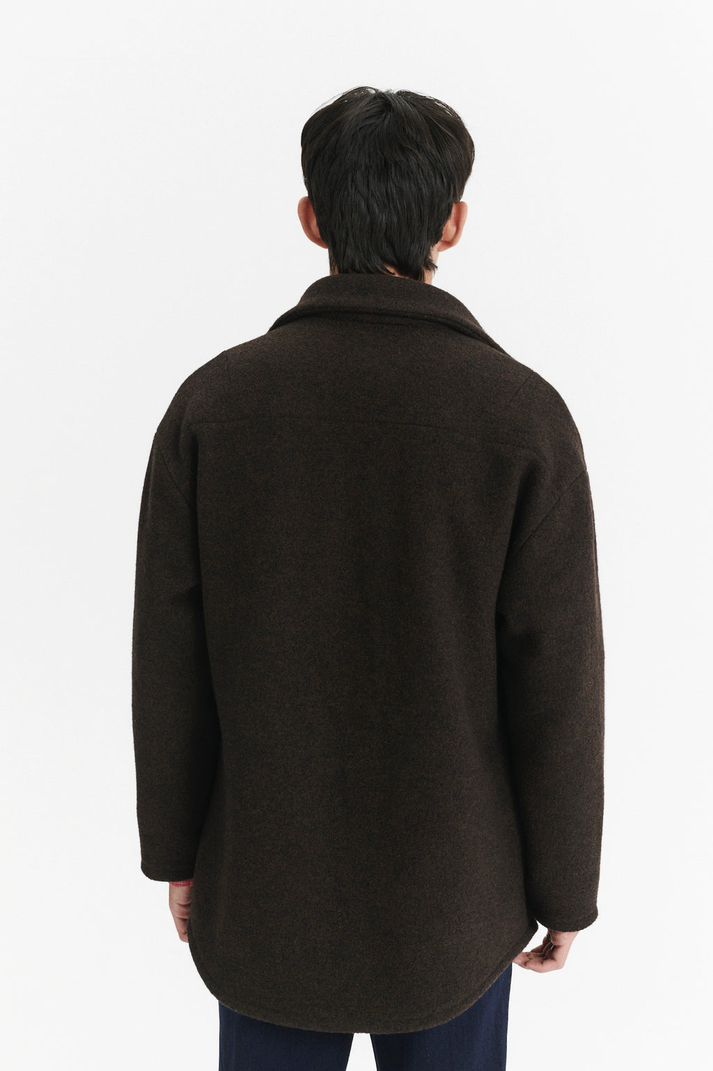 Finest Over Shirt Jacket in a Dark Chocolate Softest Boiled Wool