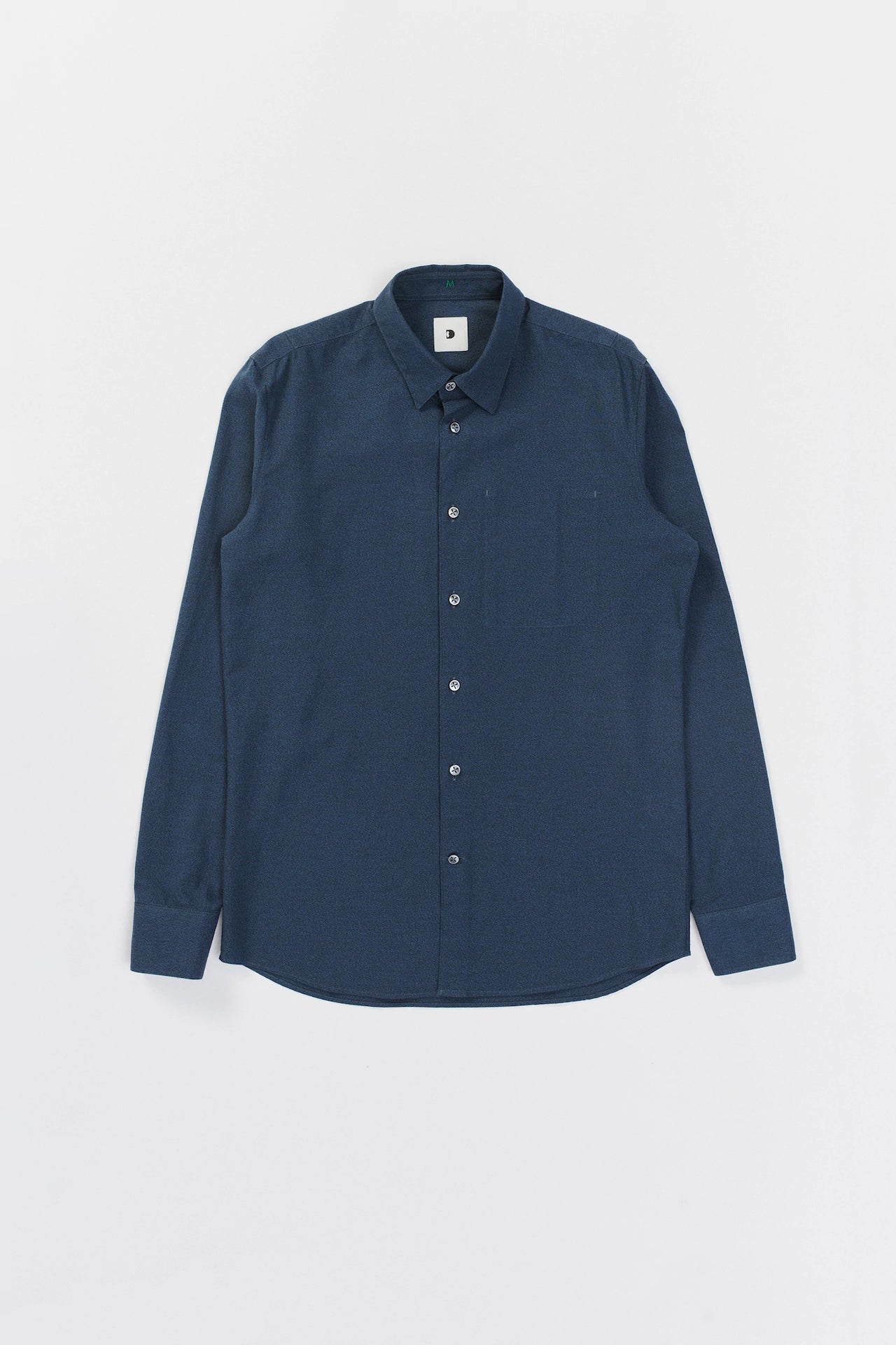 Feel Good Shirt in a Fine Deep Sea Blue and Black Thomas Mason Italian Cotton Oxford