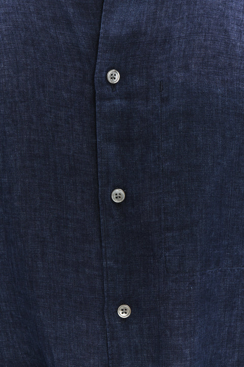 Feel Good Shirt in a Navy Blue Italian Linen