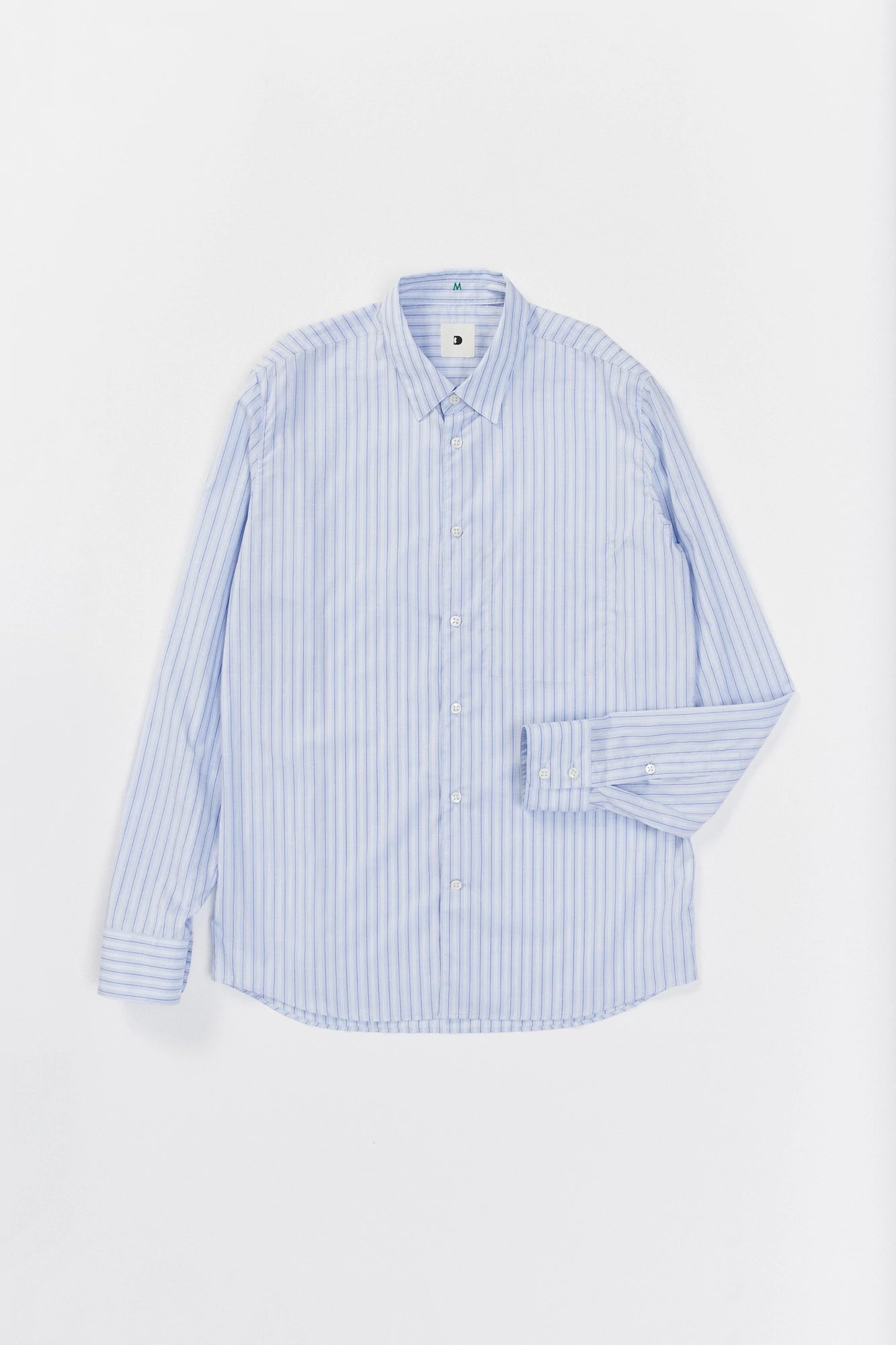 Feel Good Shirt in the Finest Blue Striped Italian Cotton Poplin by Albini