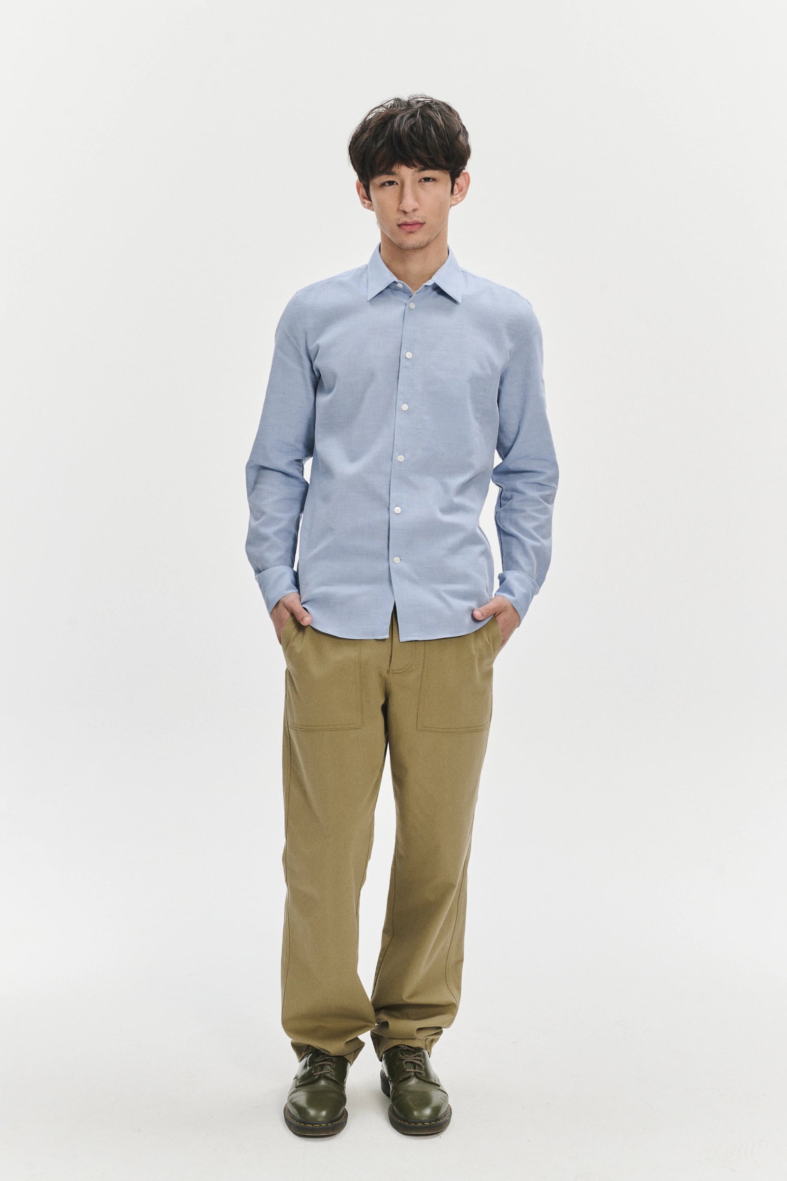 Feel Good Shirt in the Finest Light Blue High Twist Italian Cotton by Albini