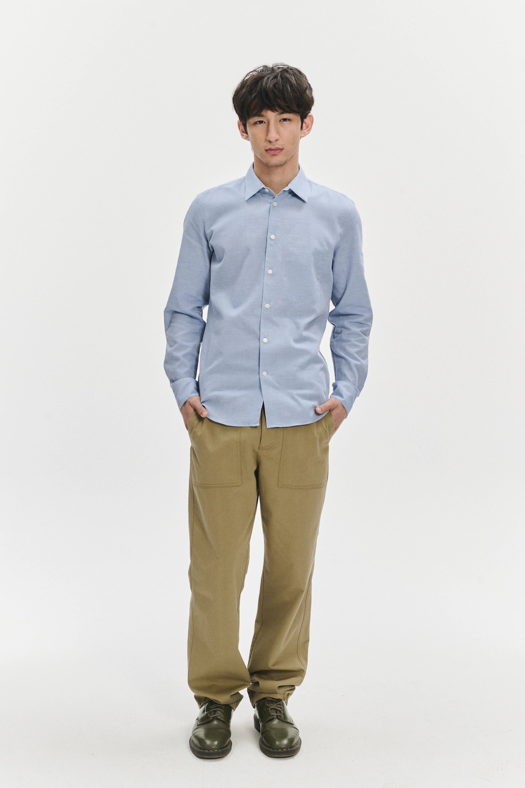 Feel Good Shirt in the Finest Light Blue High Twist Italian Cotton by Albini