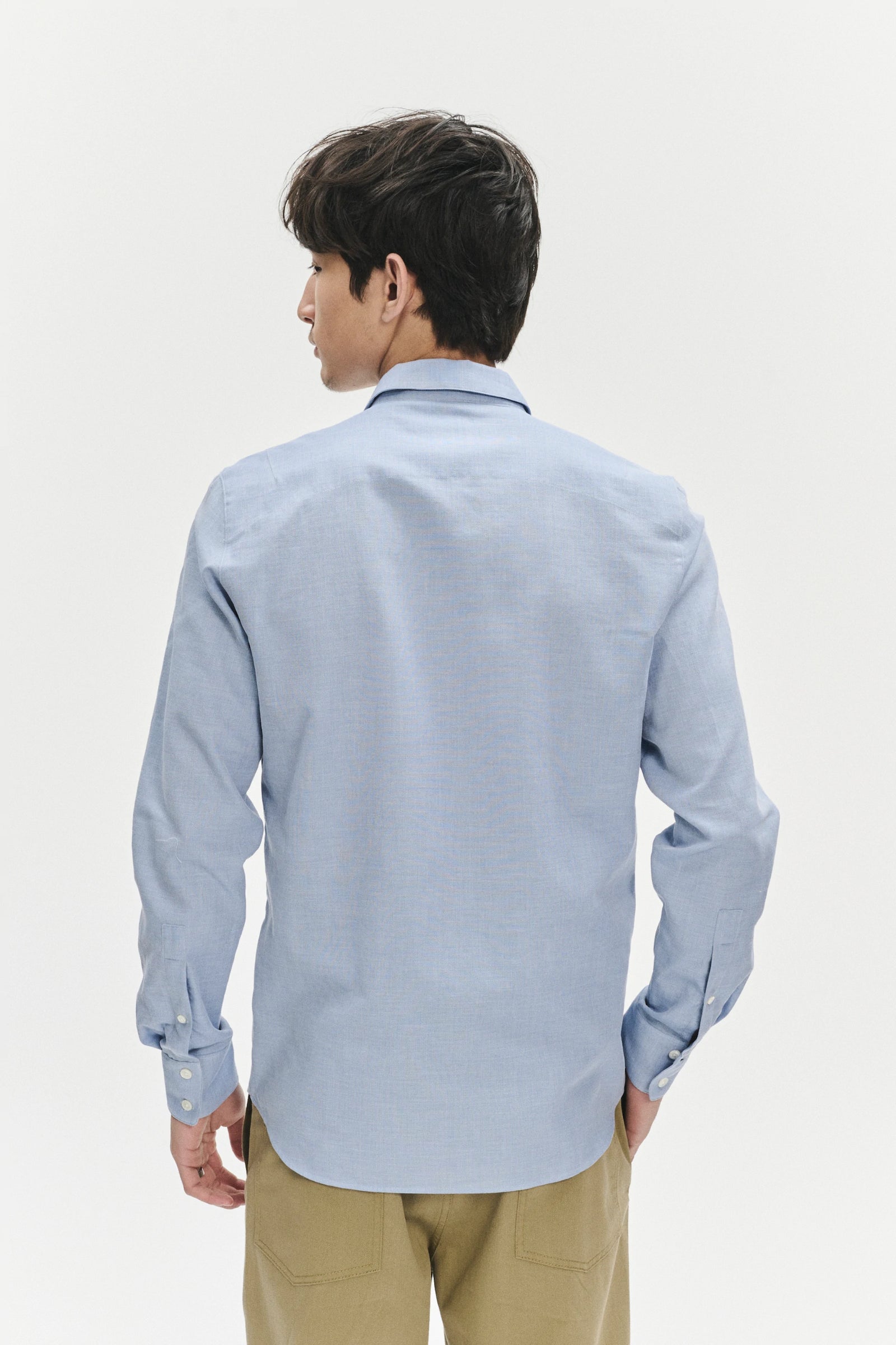 Feel Good Shirt in the Finest Light Blue High Twist Italian Cotton by Albini