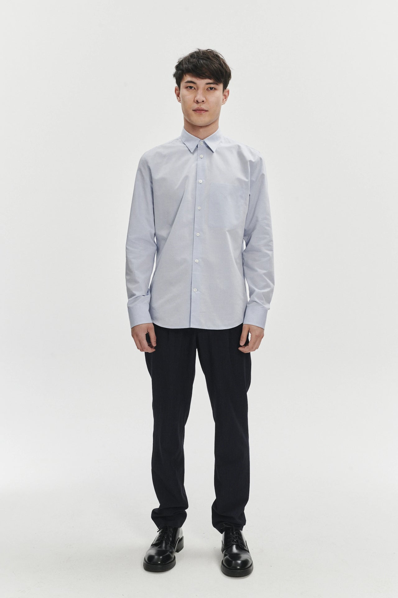 Feel Good Shirt in the Finest Light Blue Mini Structure Italian Cotton by Albini
