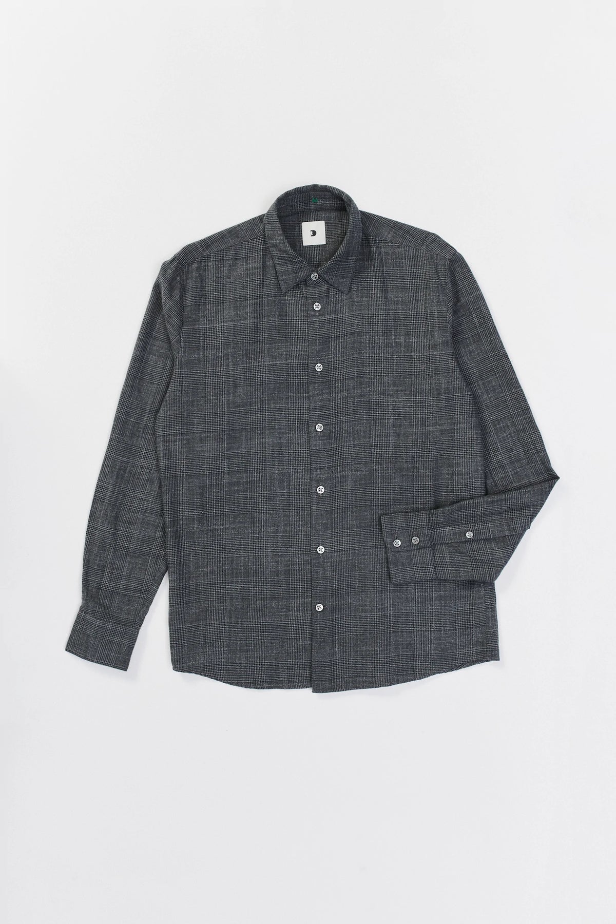 Feel Good Shirt in a Dark Grey Prince of Wales Fine Italian Cotton