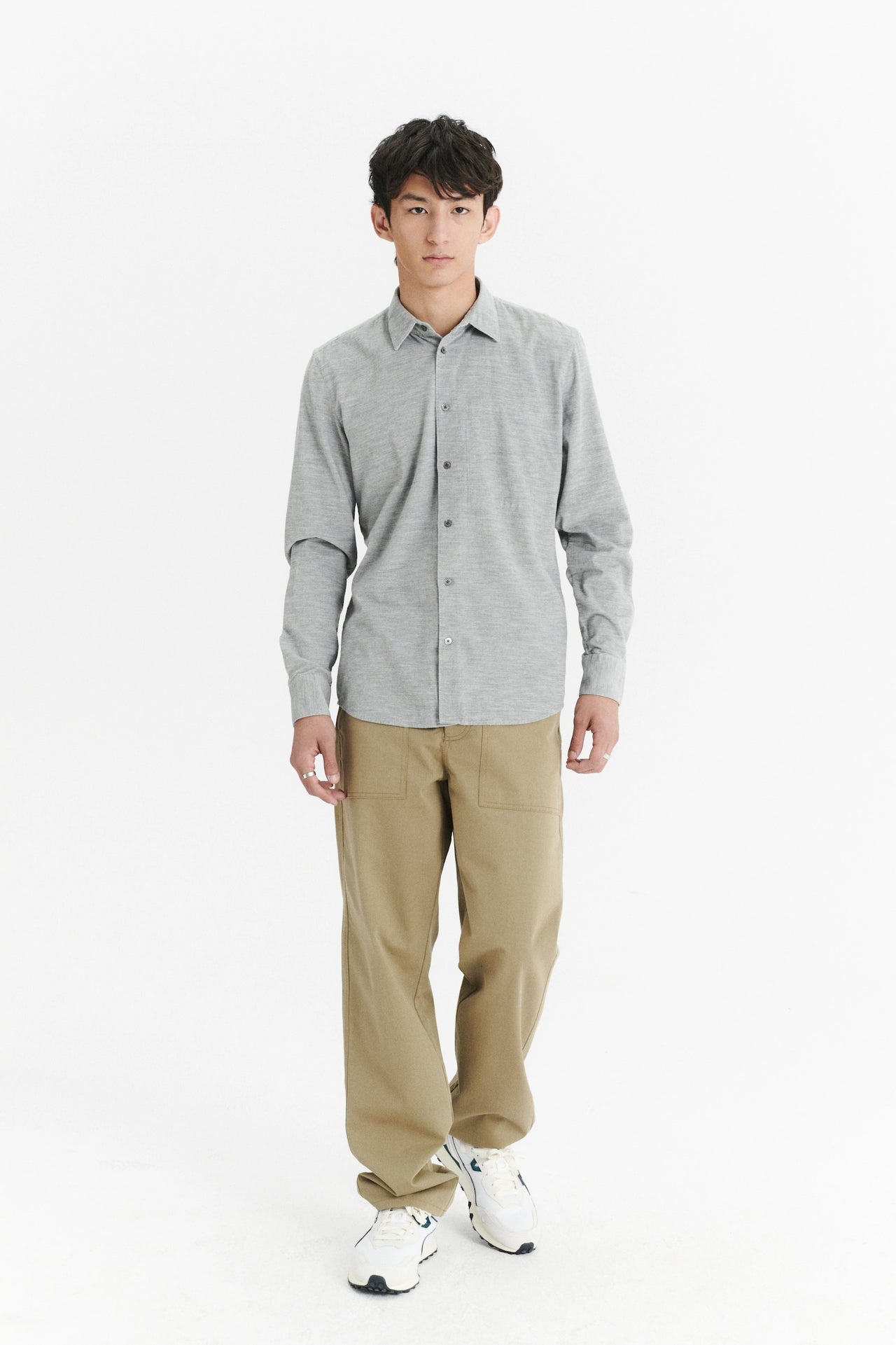 Feel Good Shirt in a Grey Japanese Soft Corduroy Cotton