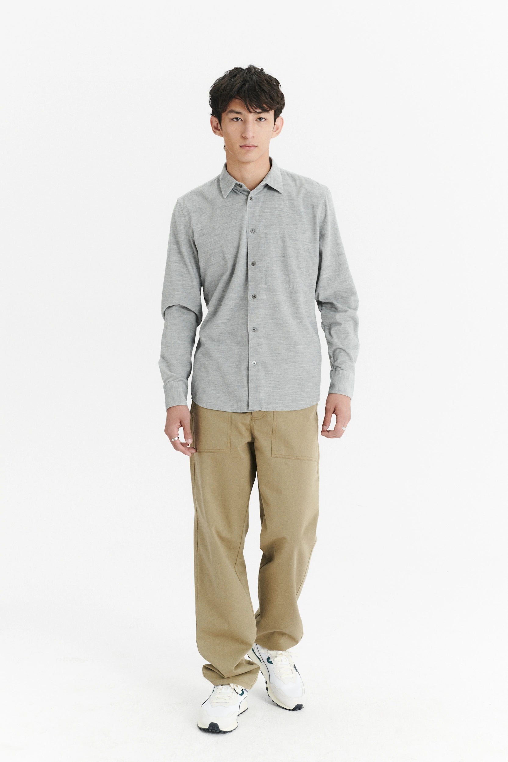 Feel Good Shirt in a Grey Japanese Soft Corduroy Cotton