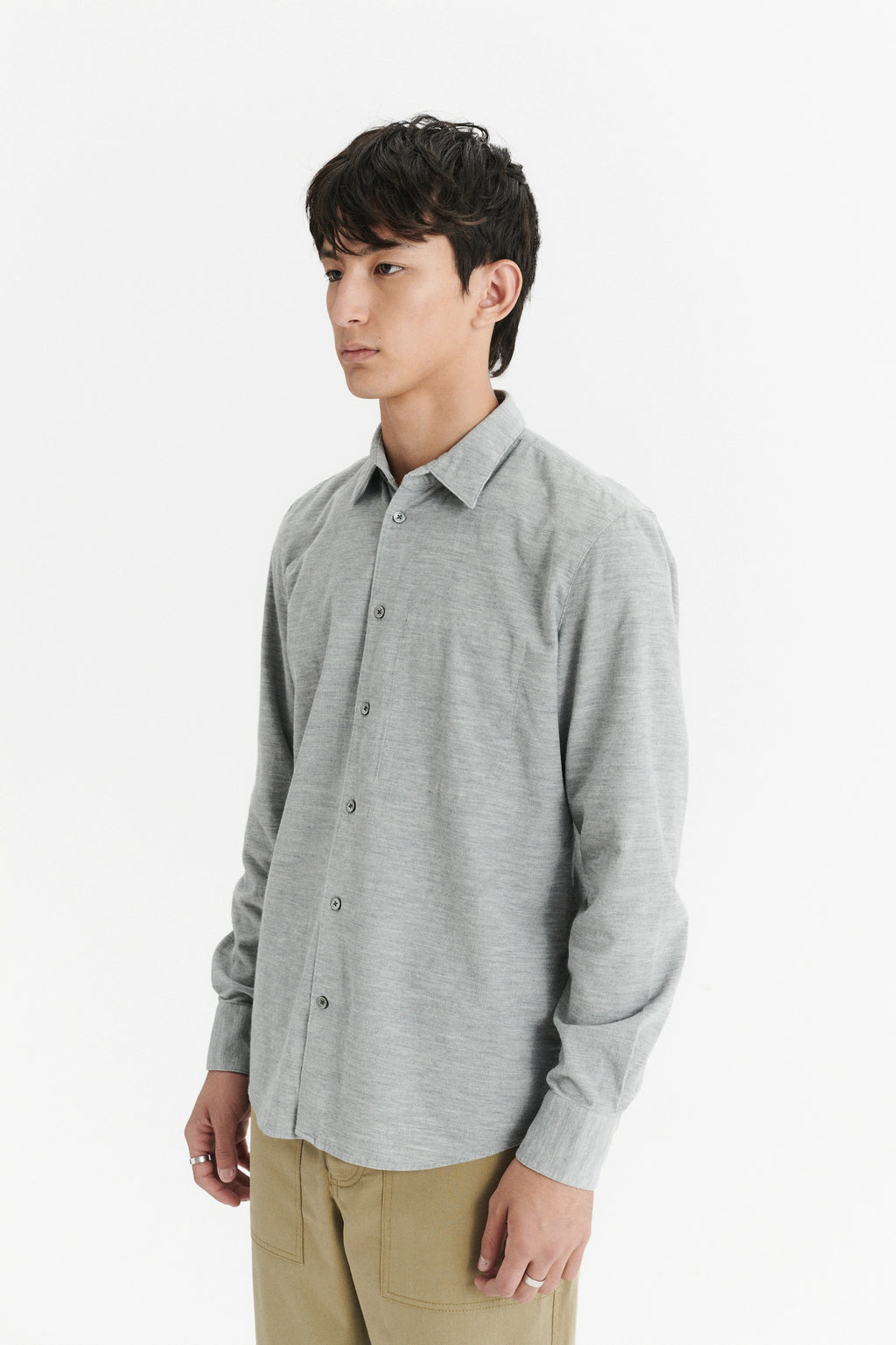 Feel Good Shirt in a Grey Japanese Soft Corduroy Cotton