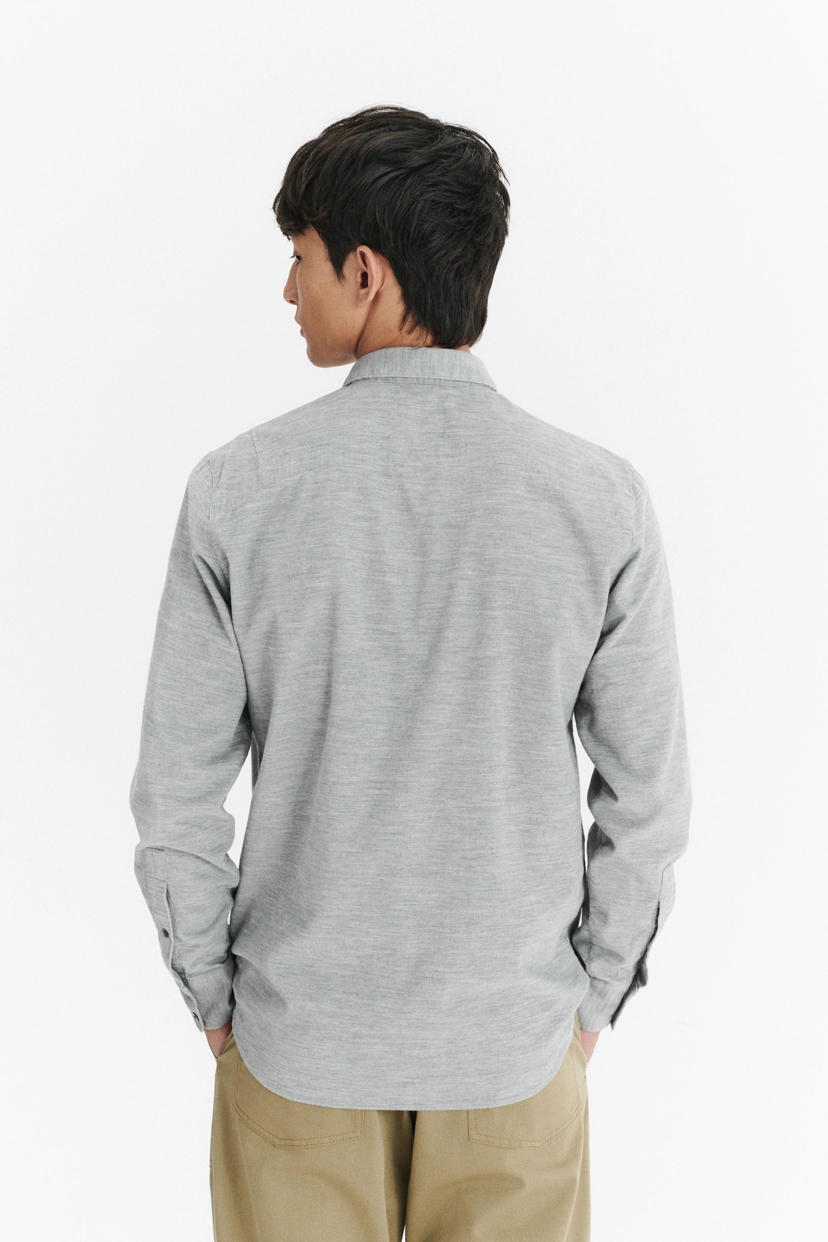 Feel Good Shirt in a Grey Japanese Soft Corduroy Cotton