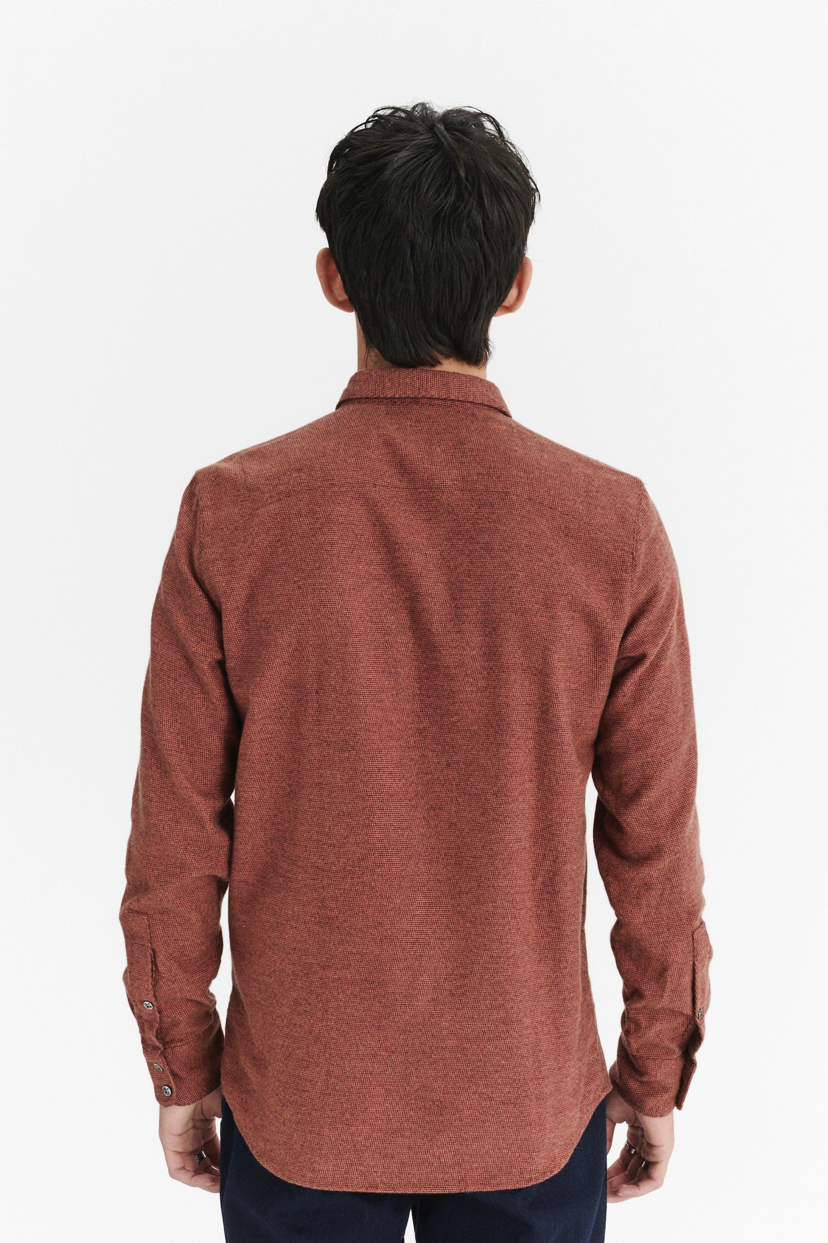 Feel Good Shirt in an Iron Red Portuguese Cotton Flannel