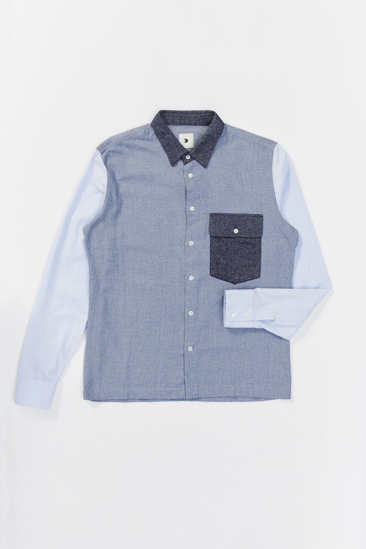 Feel Good Shirt in a Tonal Blue Colour Blocking