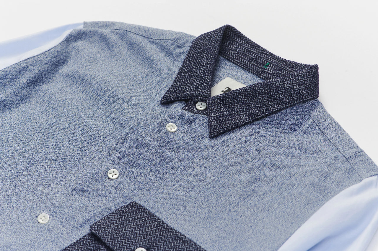 Feel Good Shirt in a Tonal Blue Colour Blocking