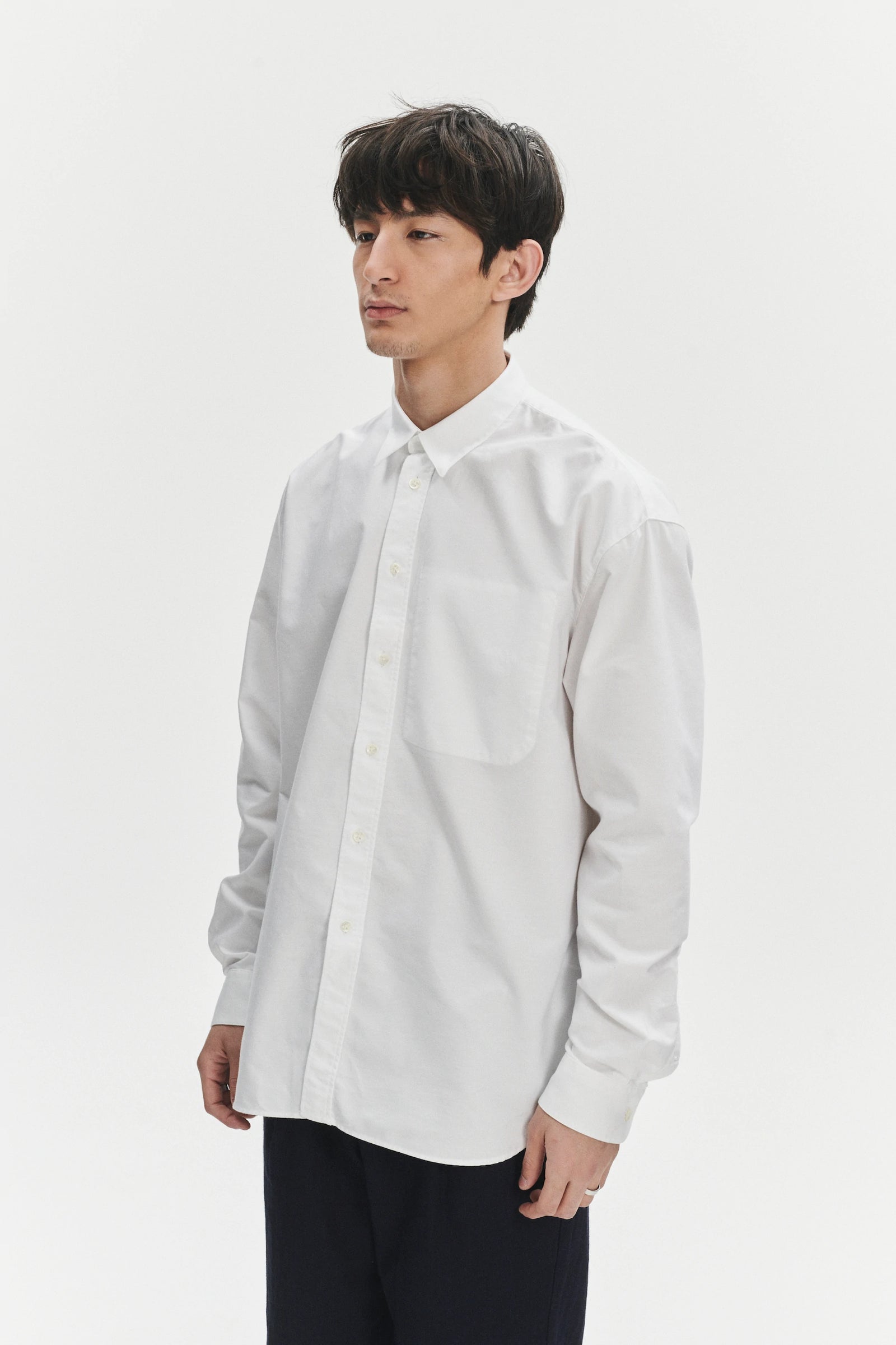 Oversized Delta Shirt in a White Portuguese Oxford Cotton
