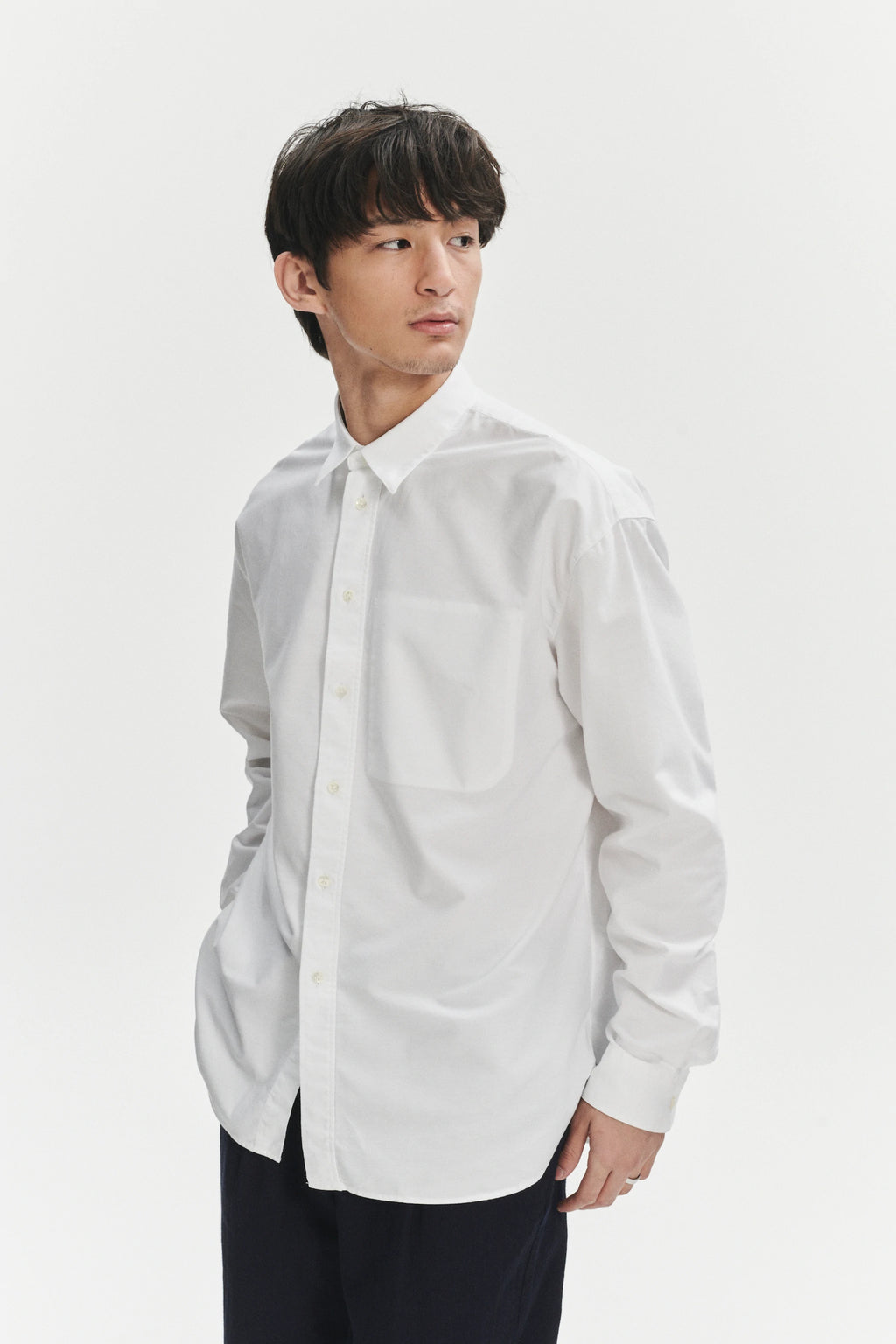 Oversized Rider Shirt in a White Portuguese Oxford Cotton