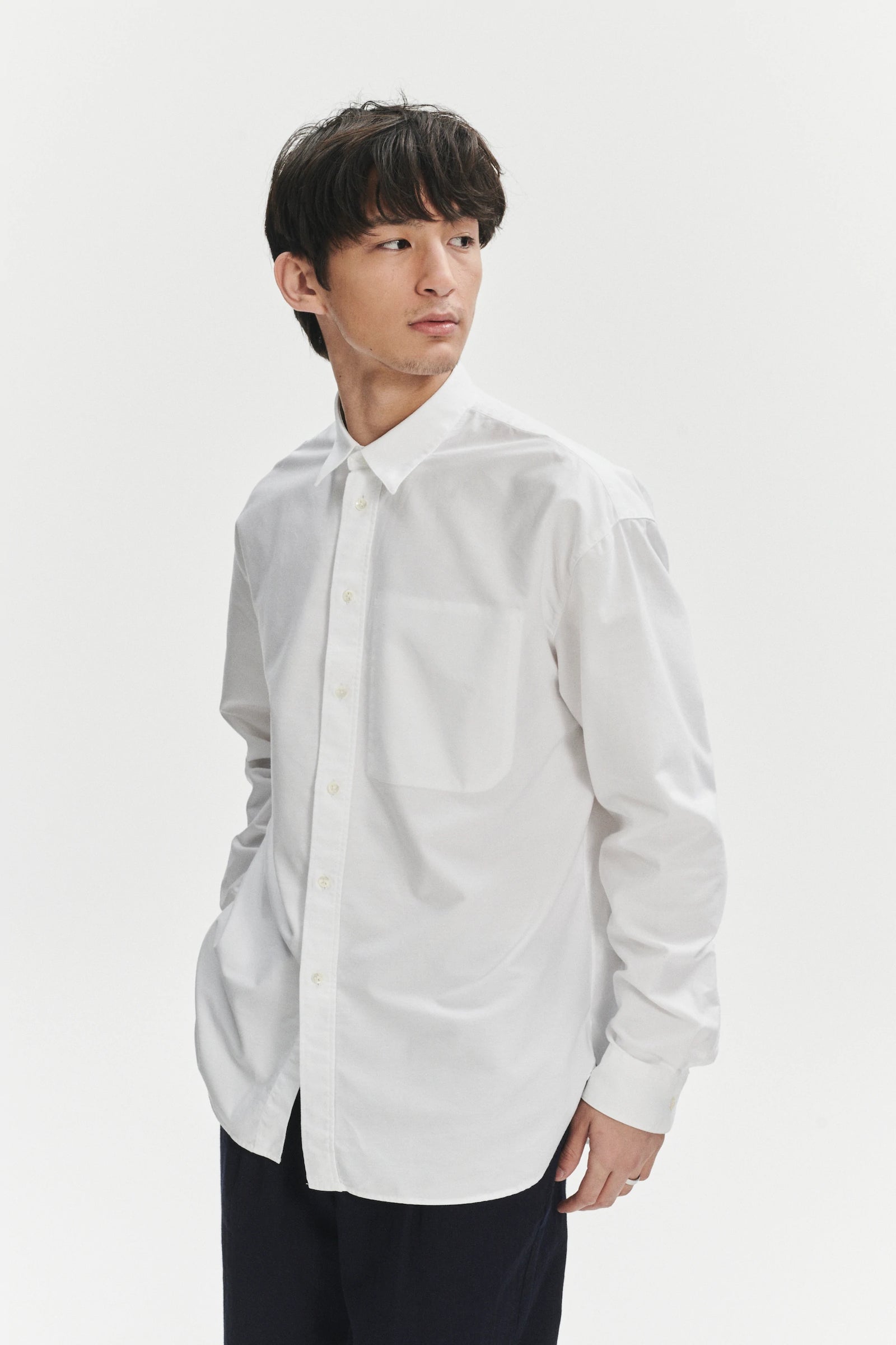 Oversized Delta Shirt in a White Portuguese Oxford Cotton