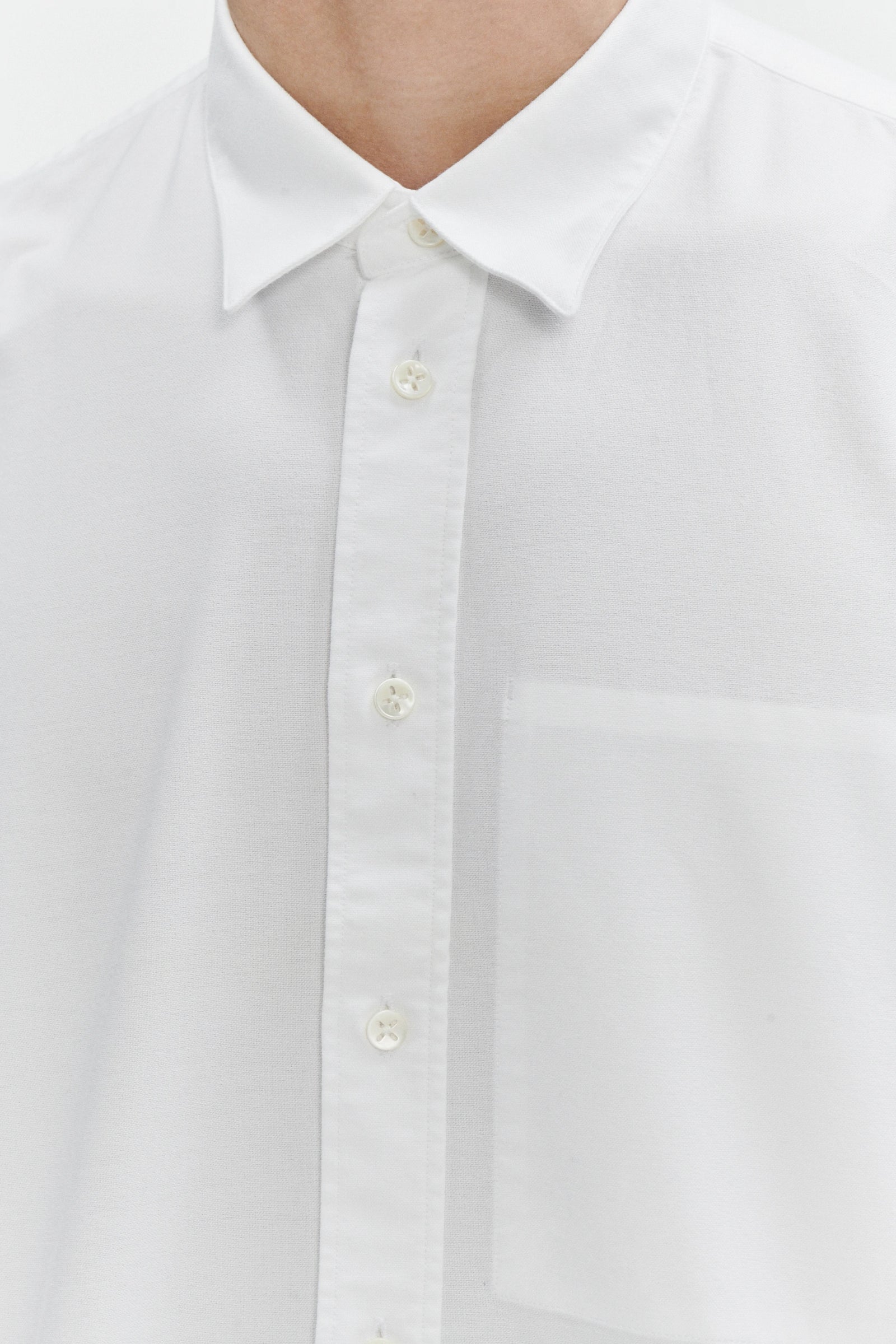 Oversized Delta Shirt in a White Portuguese Oxford Cotton