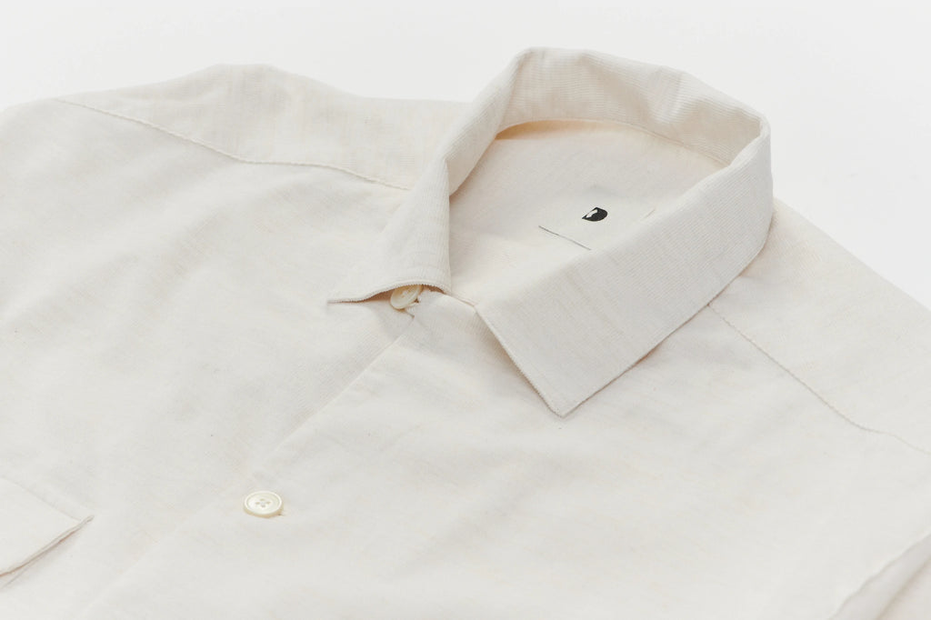 Relaxed Oversized Leisure Shirt in a Creamy Japanese Baby Corduroy Cotton