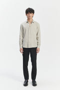 Feel Good Shirt in a Sky Grey Airy Mix of Portuguese Merino Wool and Modal