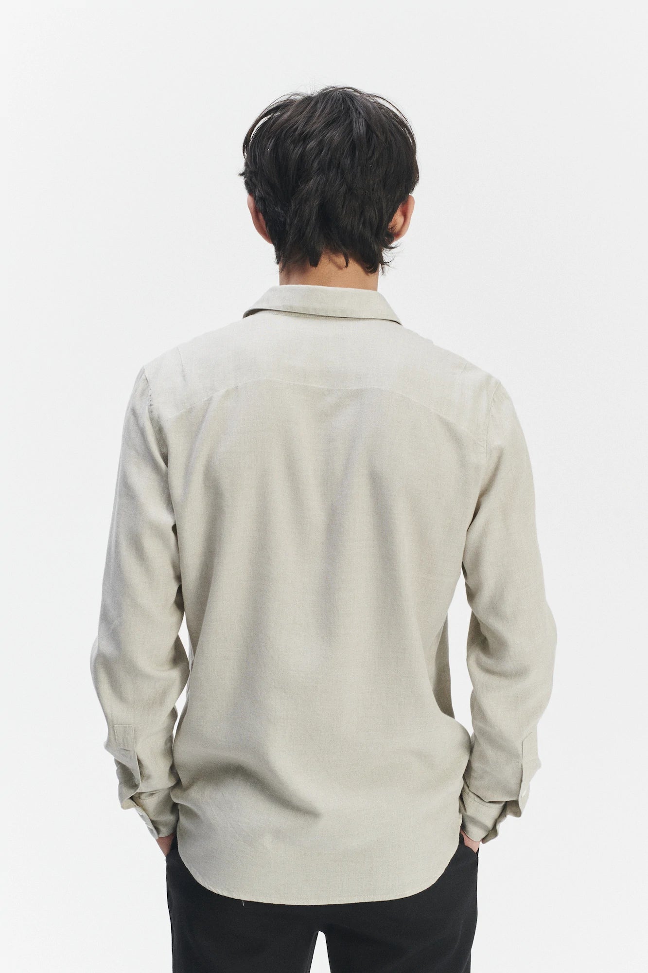 Feel Good Shirt in a Grey Airy Mix of Portuguese Merino Wool and Modal