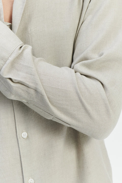 Feel Good Shirt in a Grey Airy Mix of Portuguese Merino Wool and Modal