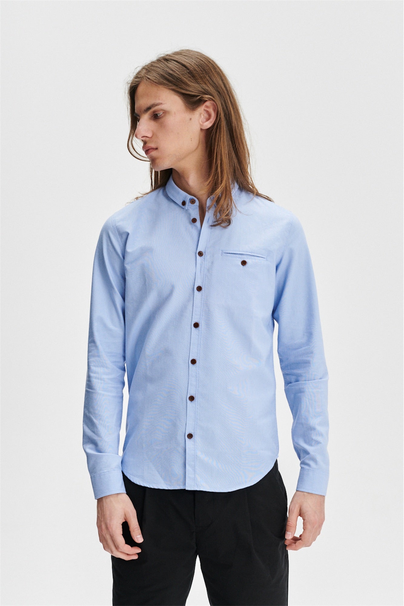 Proper Shirt in the Finest Blue Portuguese Oxford Cotton
