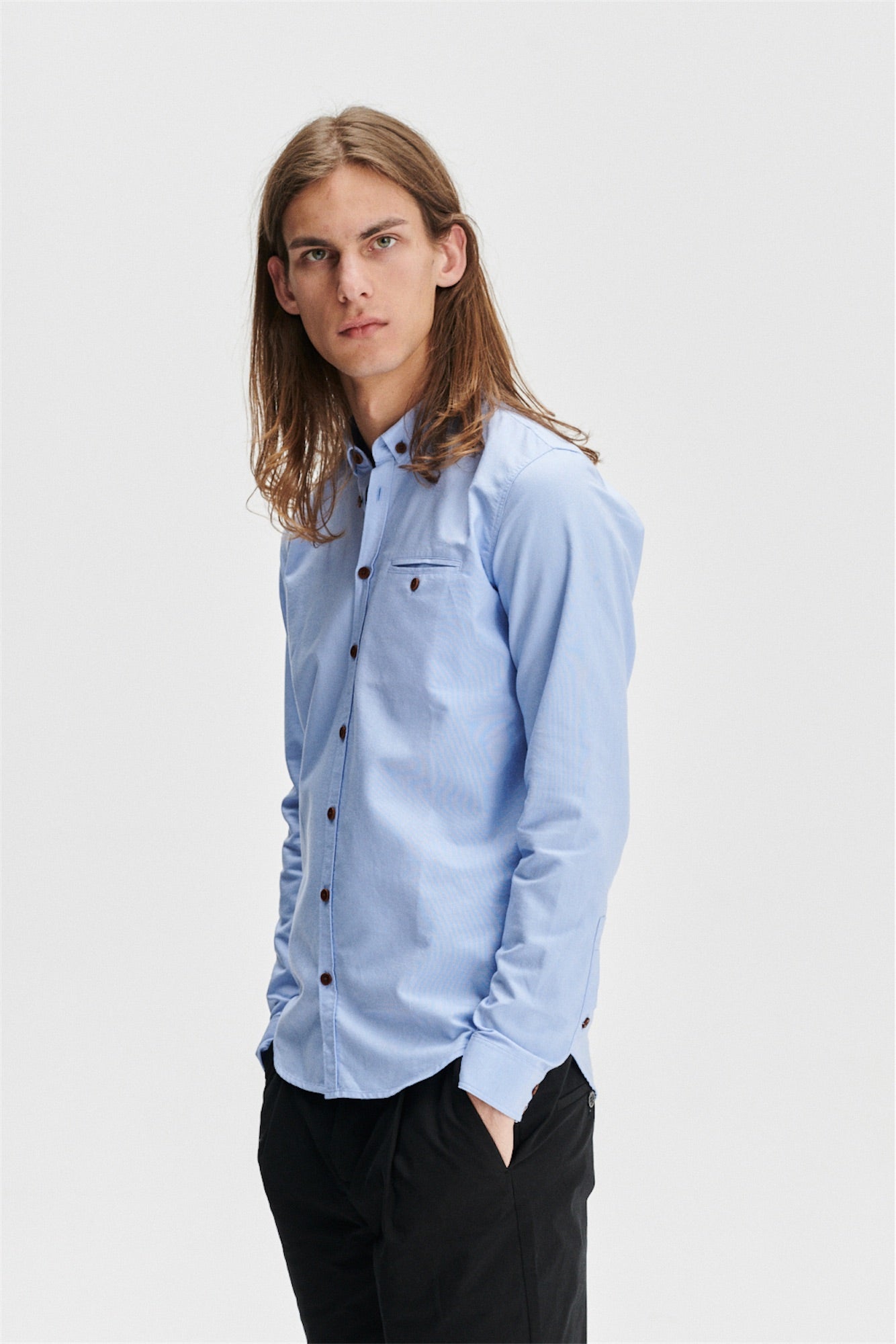 Proper Shirt in the Finest Blue Portuguese Oxford Cotton