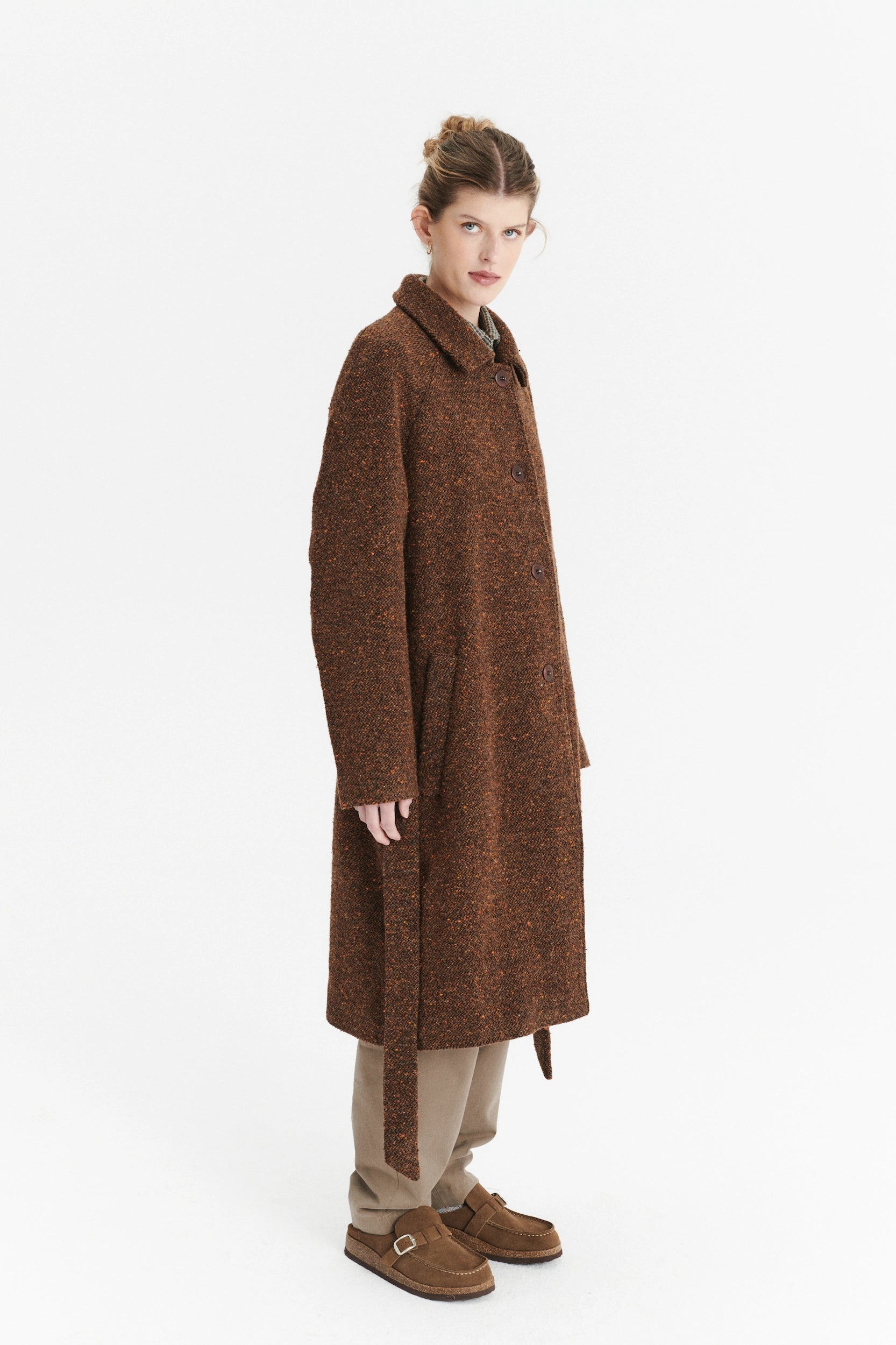 Toast wool cotton top tweed coat