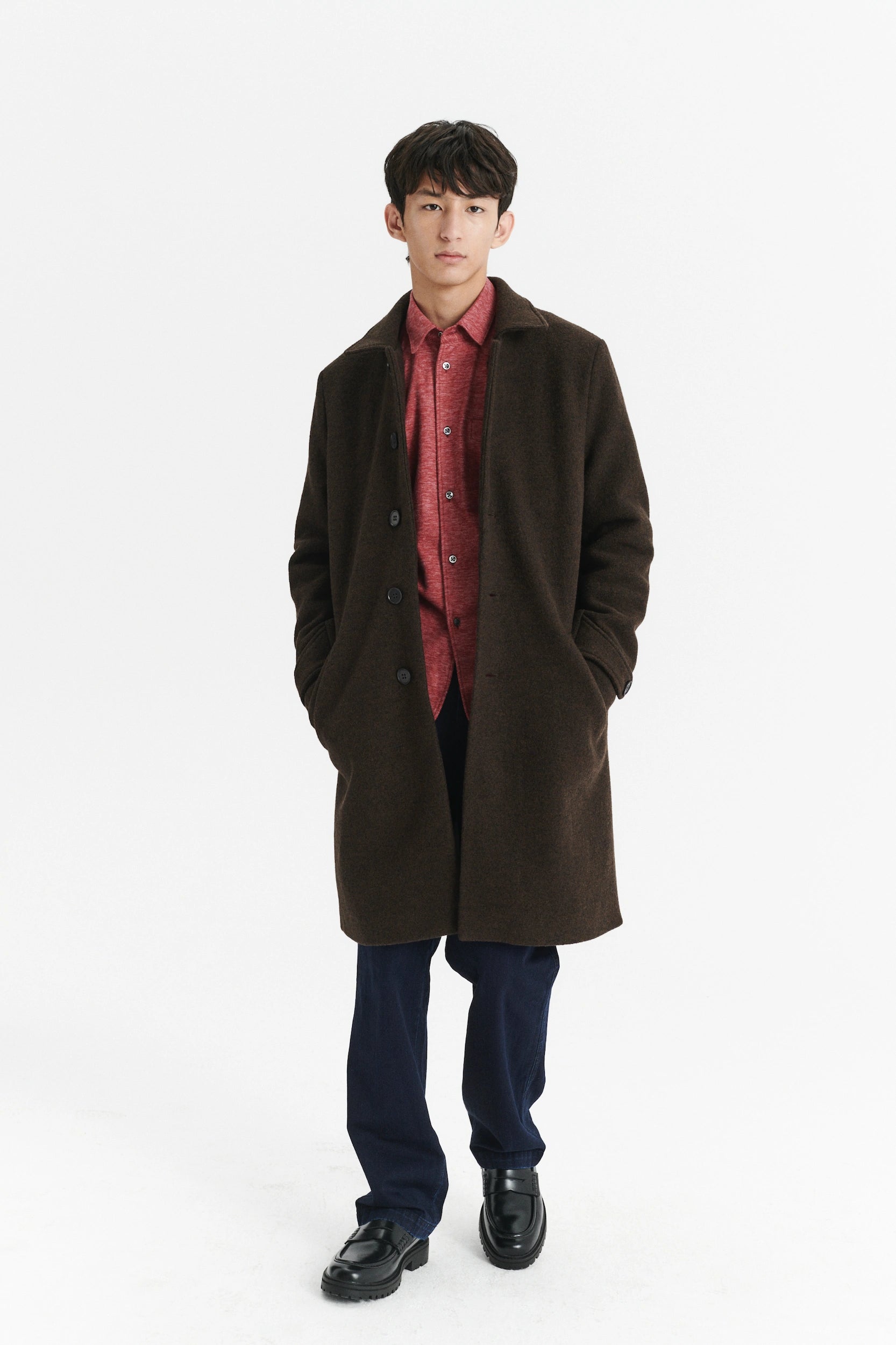 Winter Coat in a Dark Chocolate Italian Boiled Wool with MEIDA Thermo Delikatessen