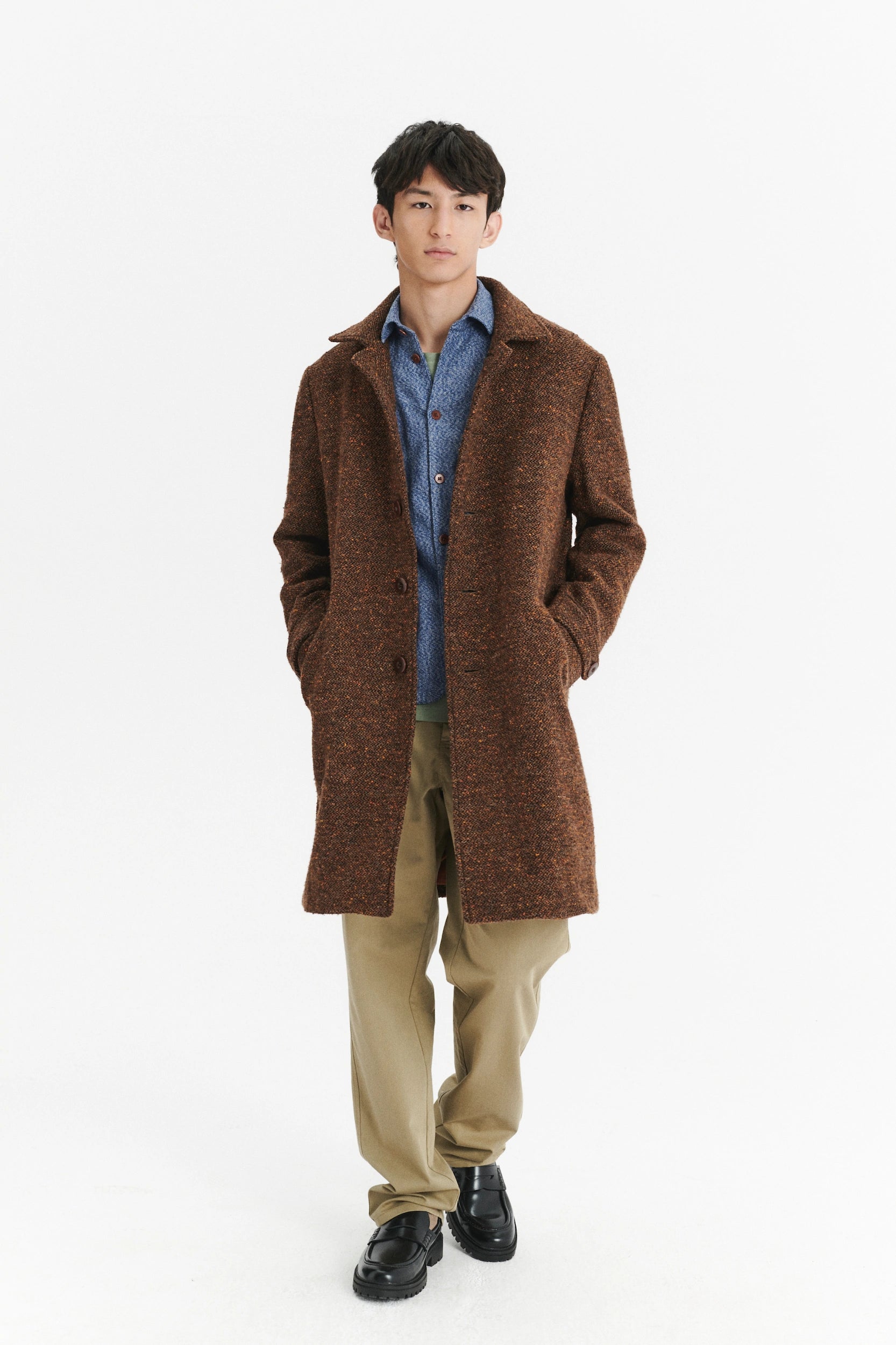 Open sales wool coat