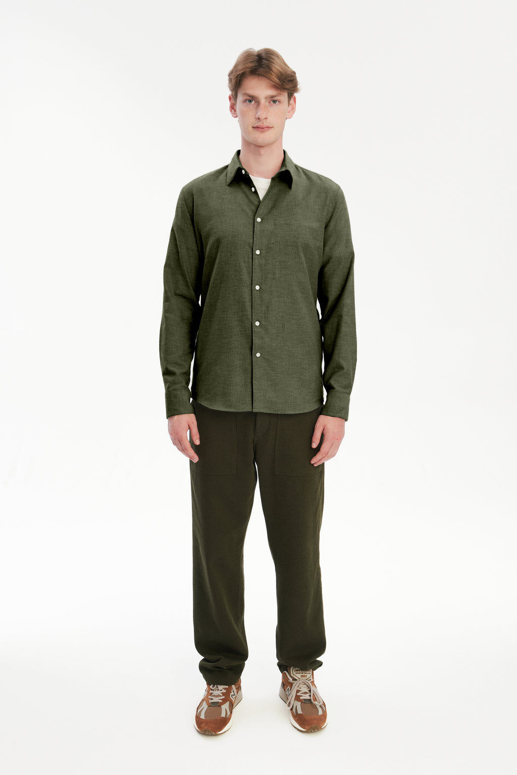 Feel Good Shirt in a Japanese Blend of Organic Cotton and Yak – Green