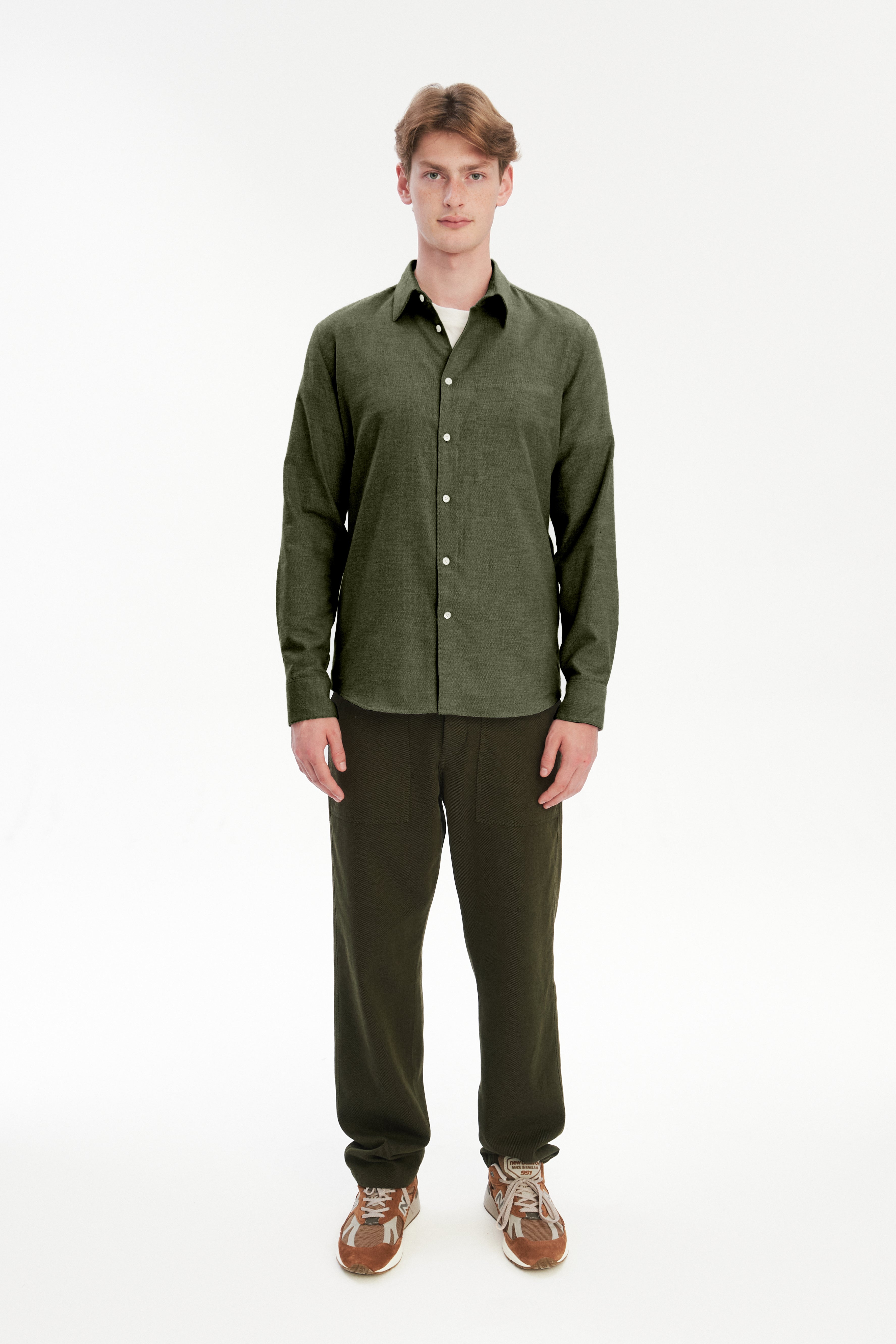 Feel Good Shirt in a Japanese Blend of Organic Cotton and Yak – Green