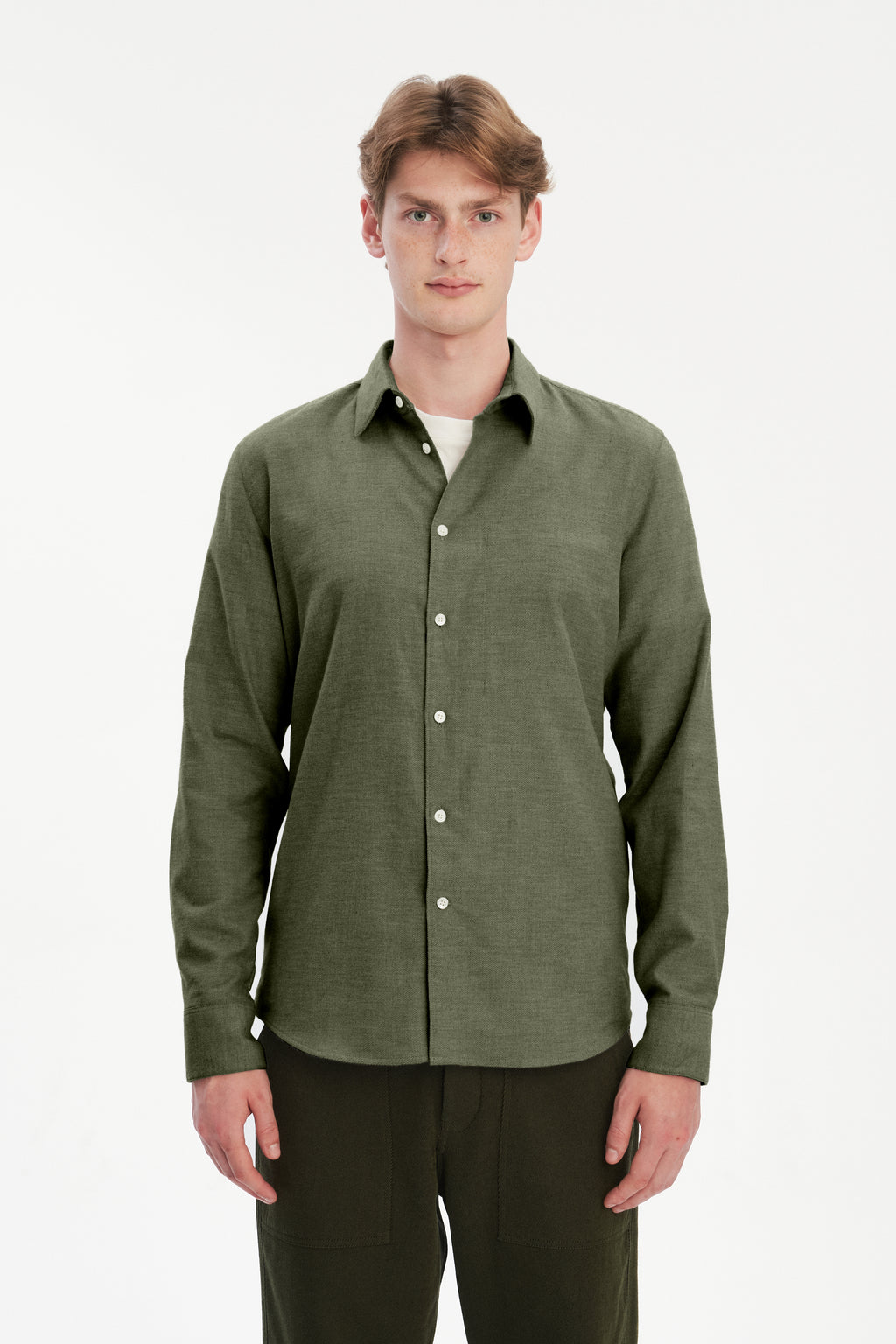Feel Good Shirt in a Japanese Blend of Organic Cotton and Yak – Green