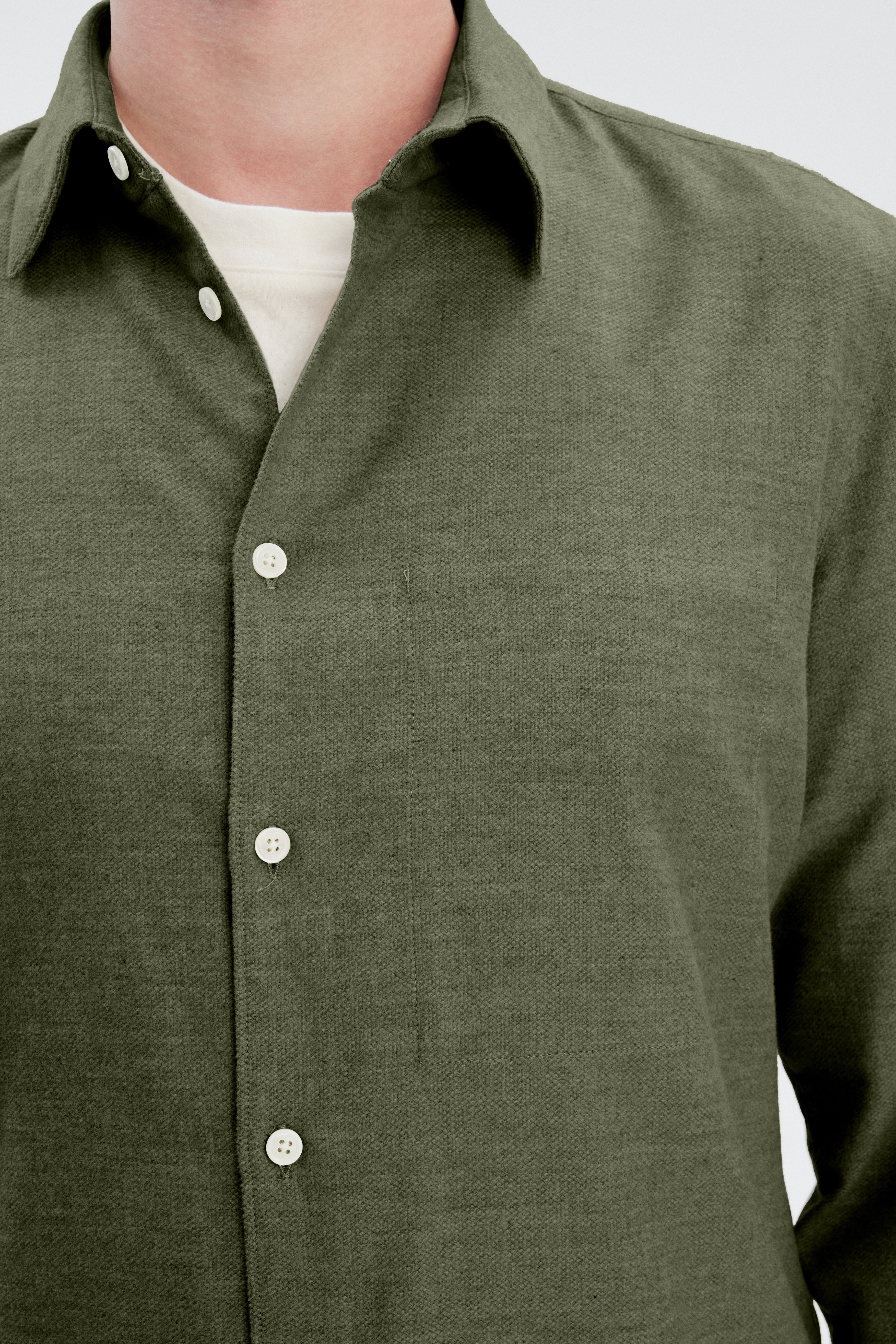 Feel Good Shirt in a Japanese Blend of Organic Cotton and Yak – Green